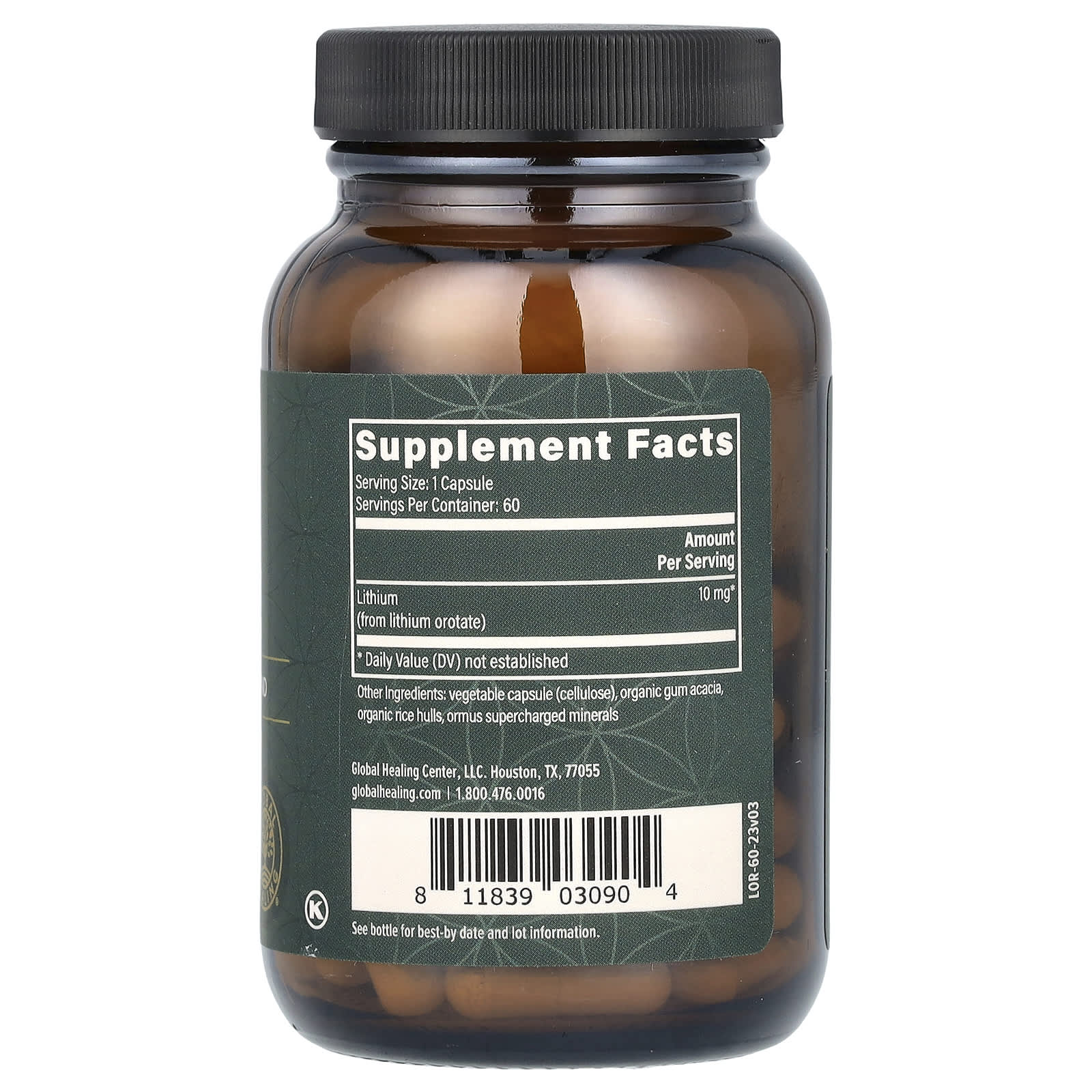 Global Healing, Lithium Orotate, 10 mg, 60 Capsules - B07MVNHZBZ