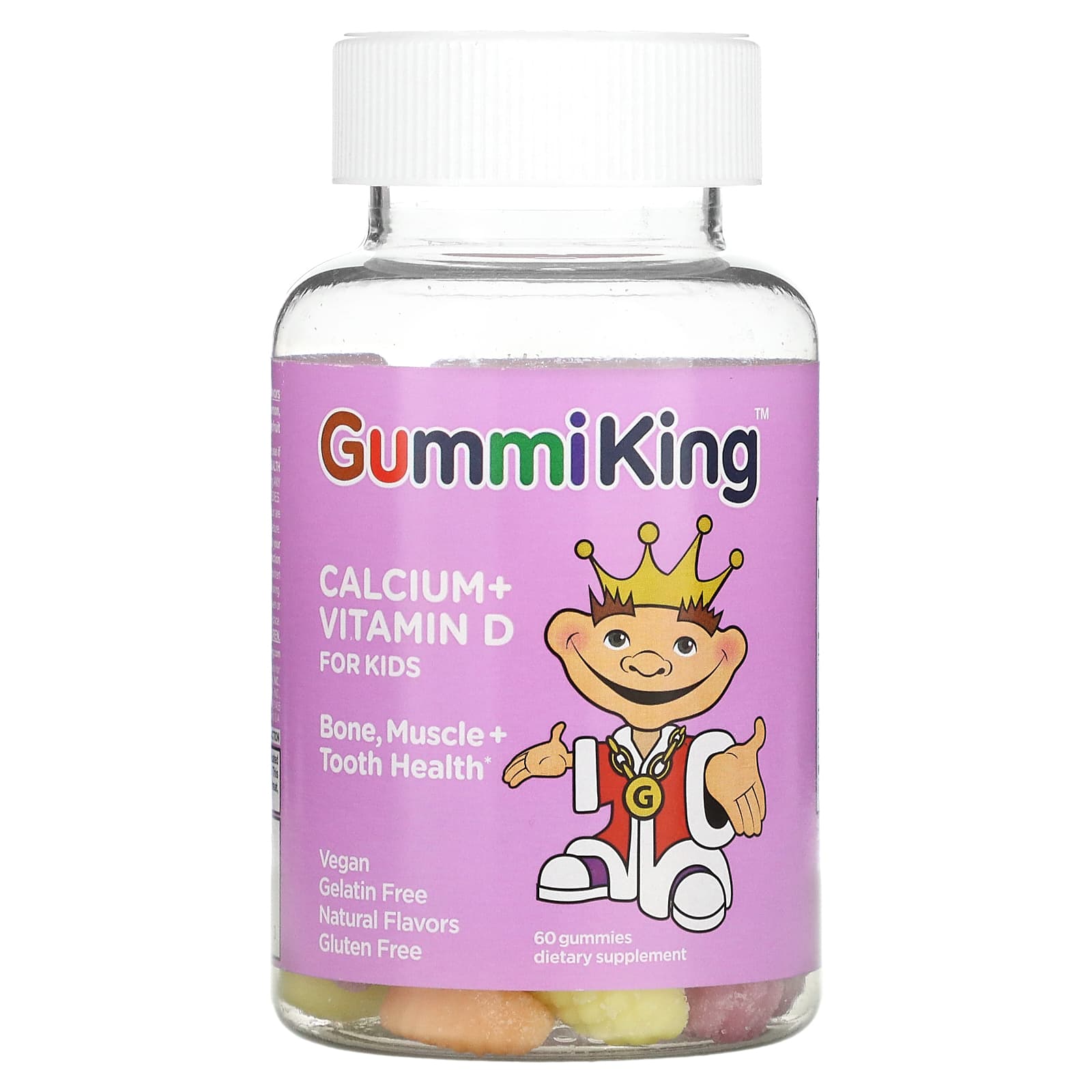 GummiKing, Calcium + Vitamin D for Kids, 60 Gummies - B004159NAS