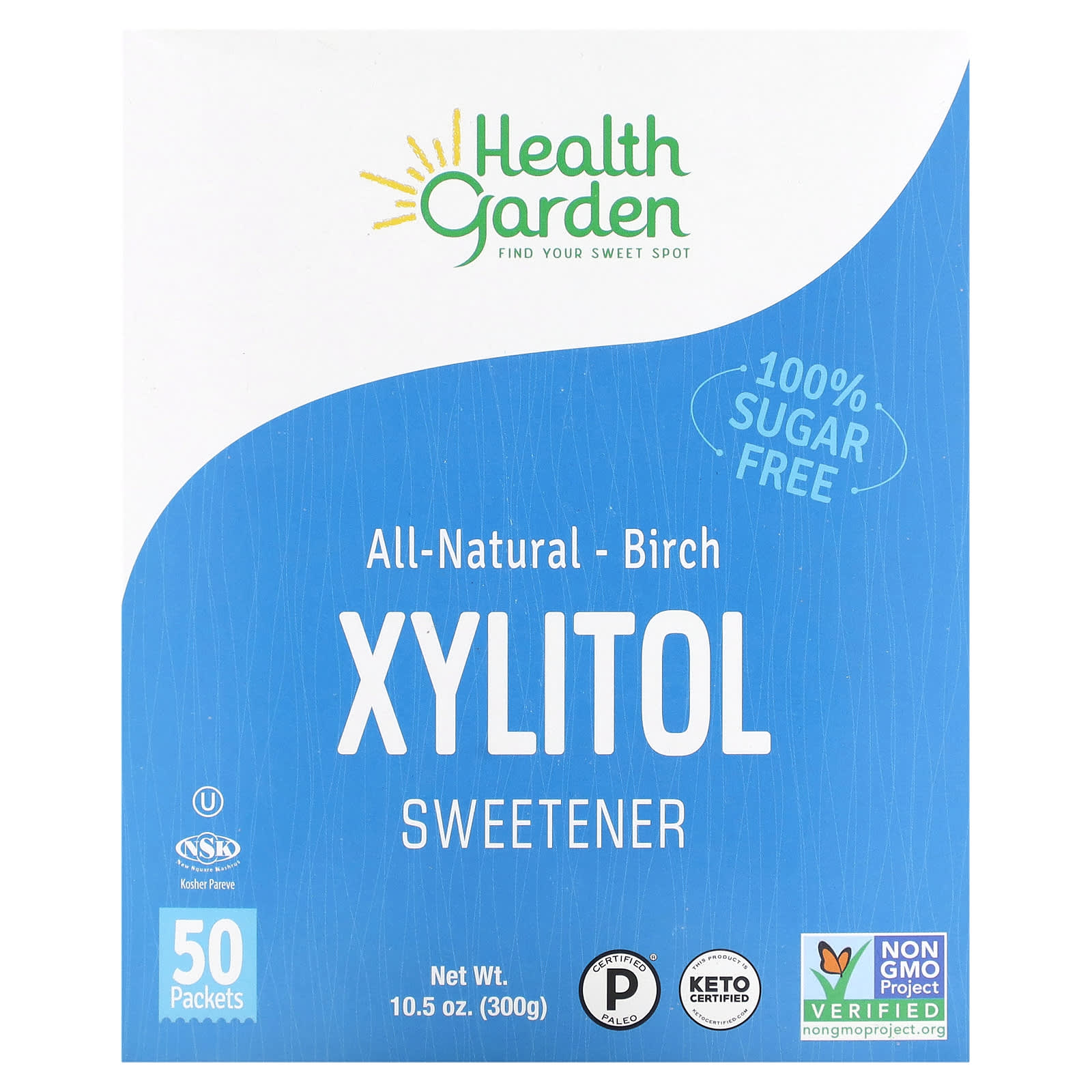 Health Garden, All Natural Birch Xylitol Sweetener, 50 Packets, 0.21 oz (6 g) Each - B0777V77J6