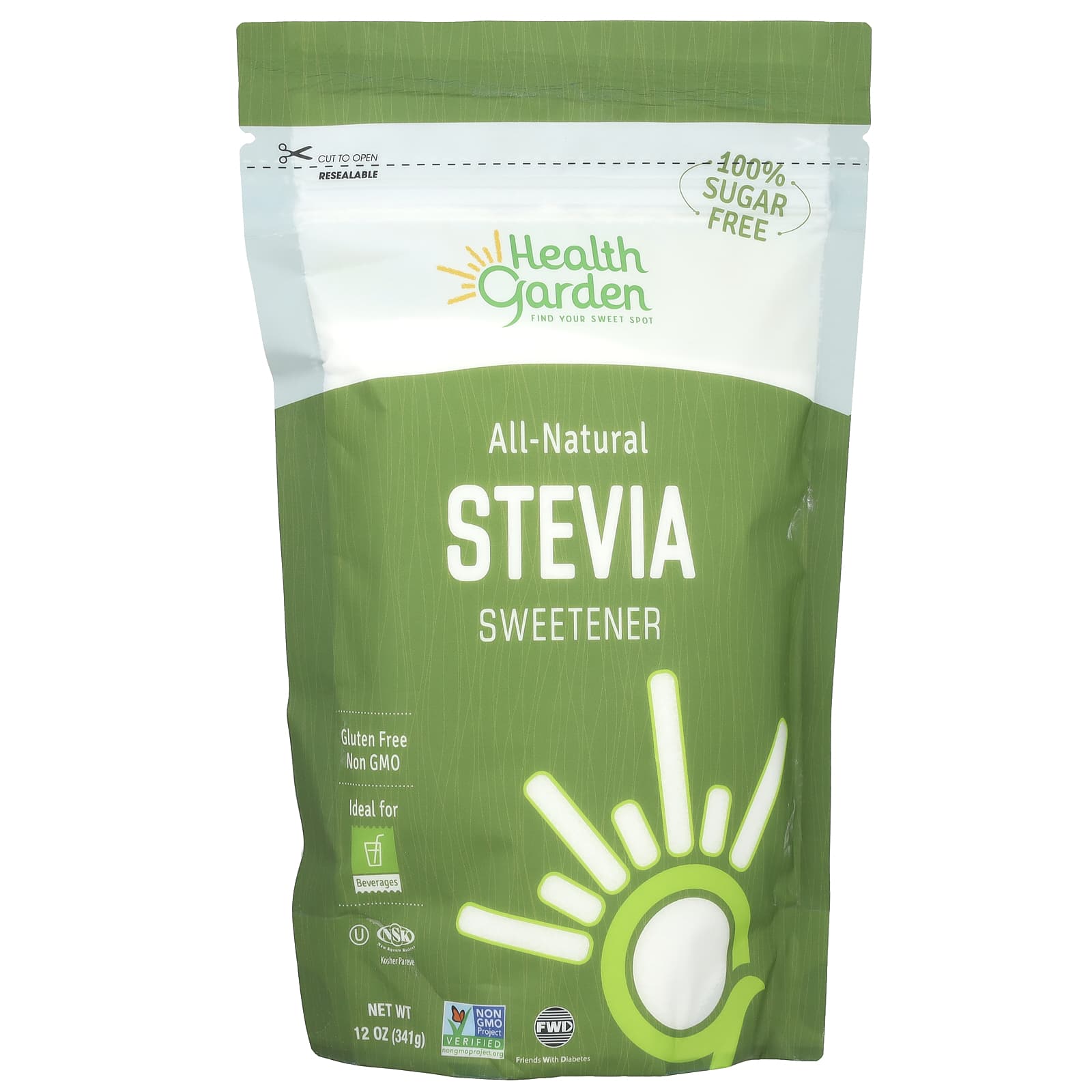 Health Garden, All-Natural Stevia Sweetener, 12 oz (341 g) - B0777VRL17