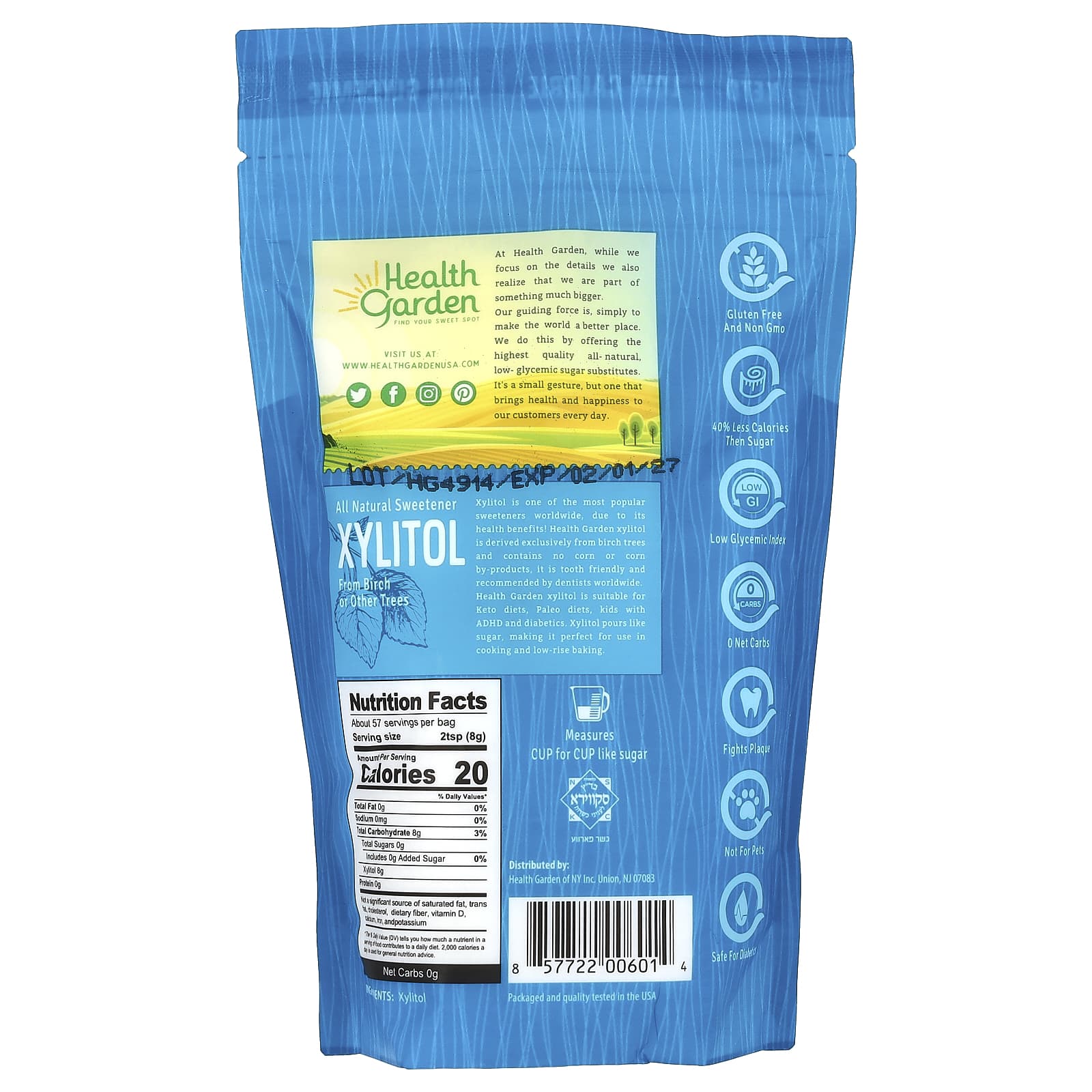 Health Garden, Xylitol, All Natural Sweetener, 16 oz (453 g) - B003CNOUWQ