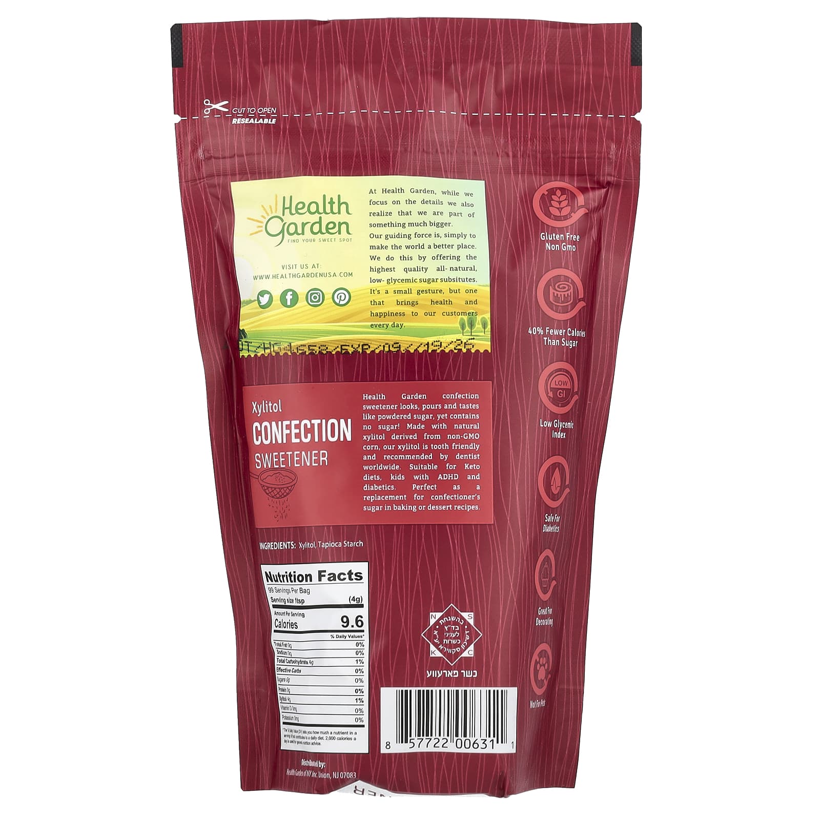 Health Garden, Xylitol Confection Sweetener, 14 oz (397 g) - B07CH14MBC