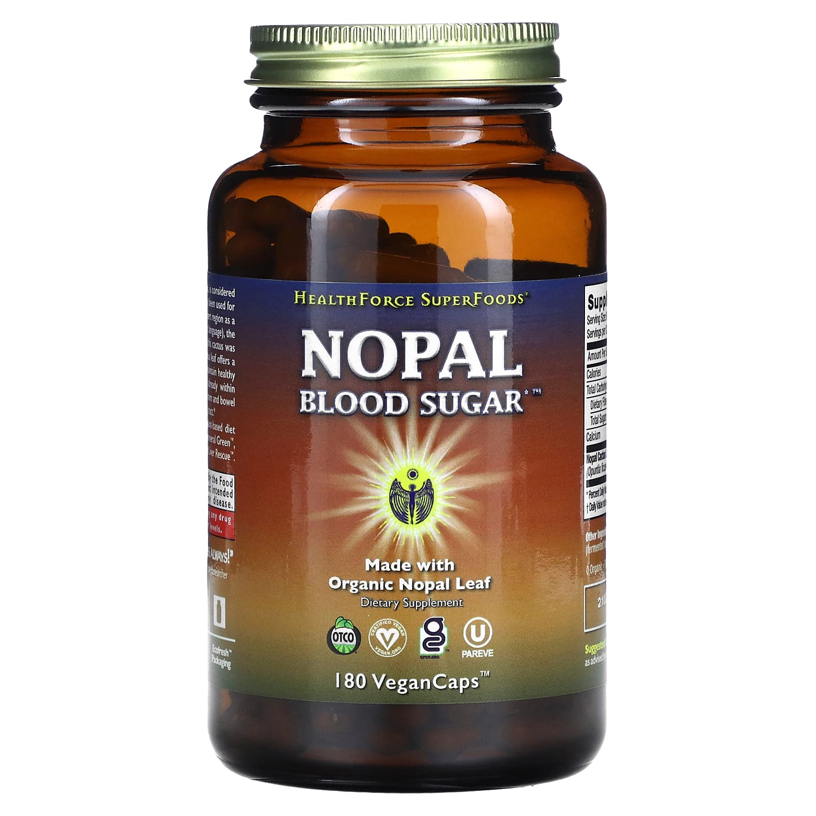 HealthForce Superfoods, Nopal Blood Sugar, 180 VeganCaps - B01E6QIFH8