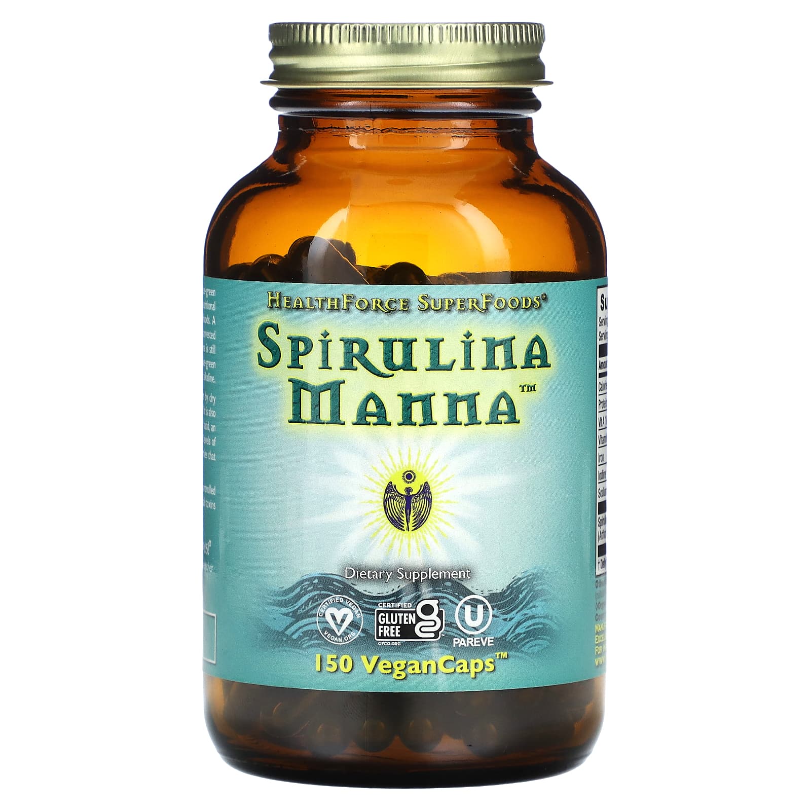 HealthForce Superfoods, Spirulina Manna, 150 VeganCaps - B07T99CB7Q