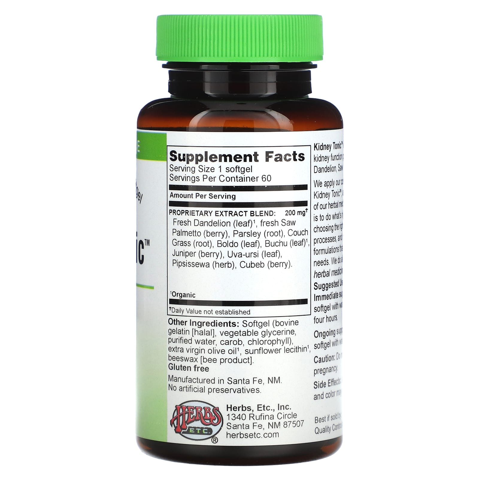 Herbs Etc., Kidney Tonic , 60 Softgels - B000Q39XJA