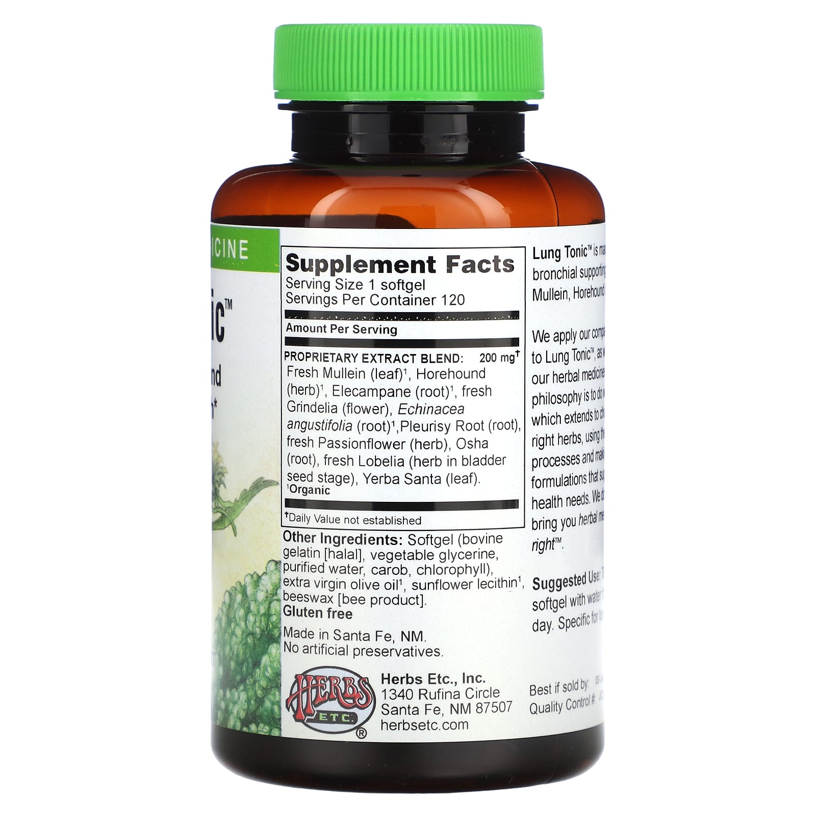 Herbs Etc., Lung Tonic, 120 Softgels - B001ED1EPC