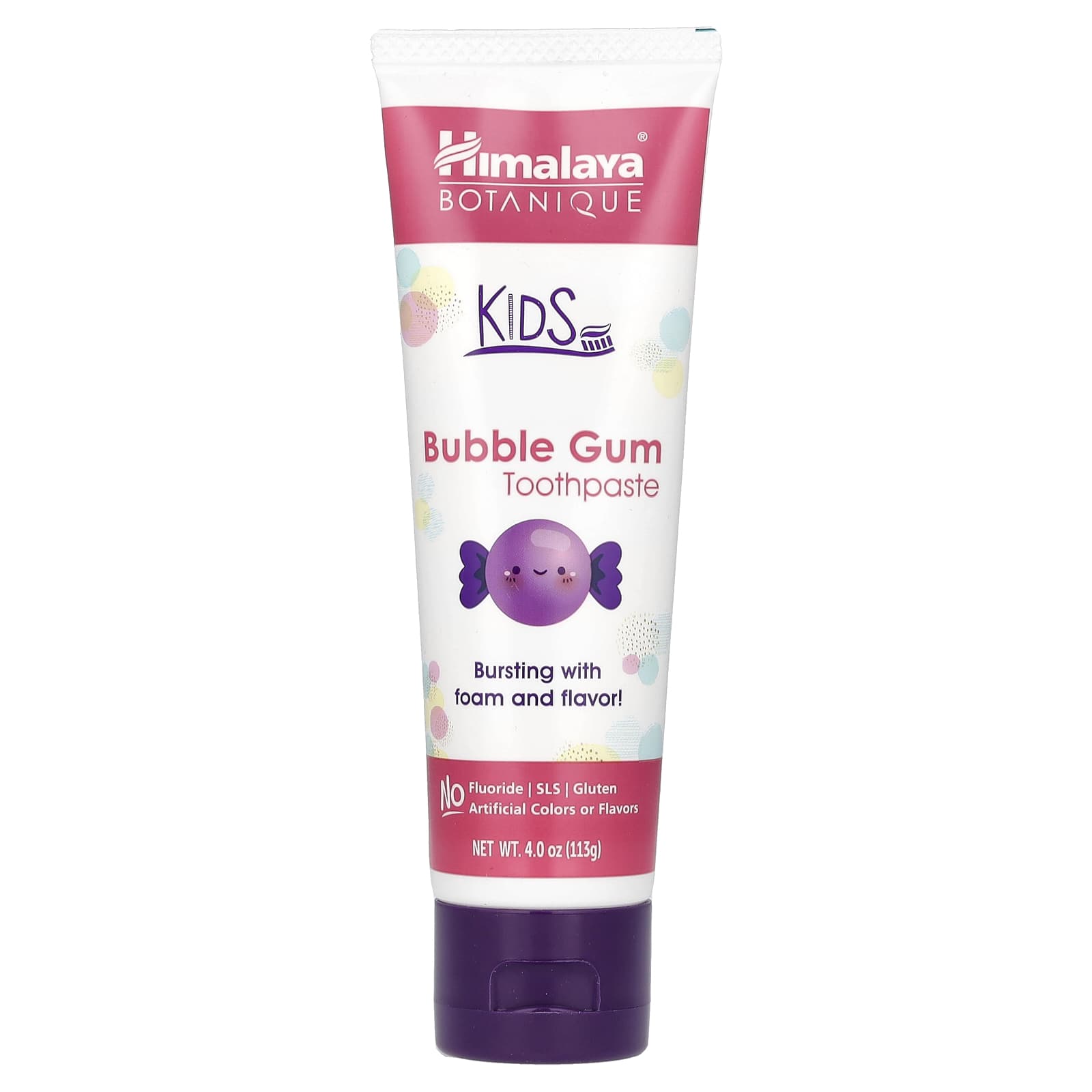 Himalaya, Botanique, Kids Toothpaste, Bubble Gum, 4 oz (113 g) - B07Z2DYL37
