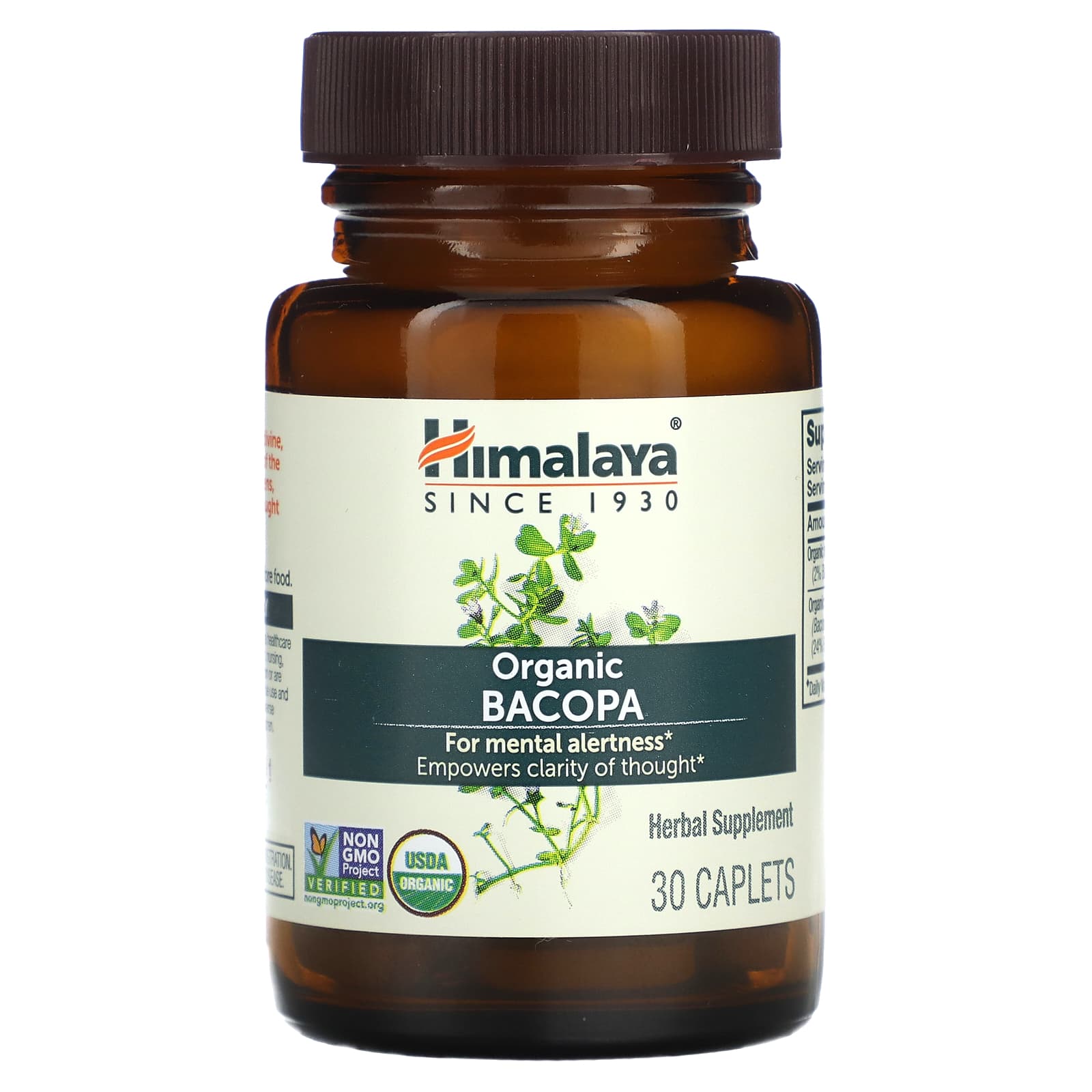 Himalaya, Organic Bacopa, 30 Caplets