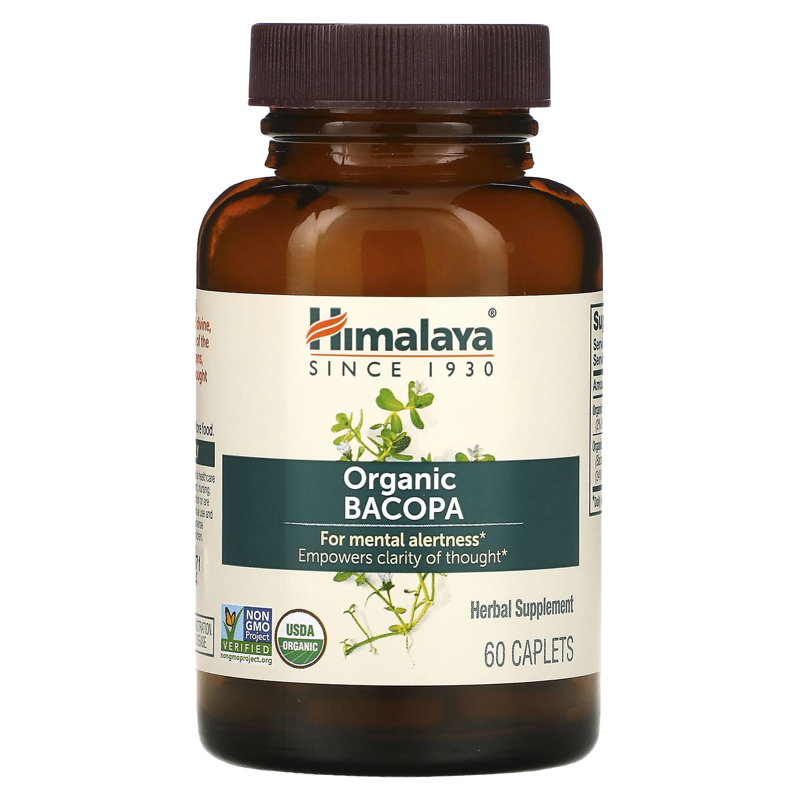 Himalaya, Organic Bacopa, 60 Caplets - B001F0R034