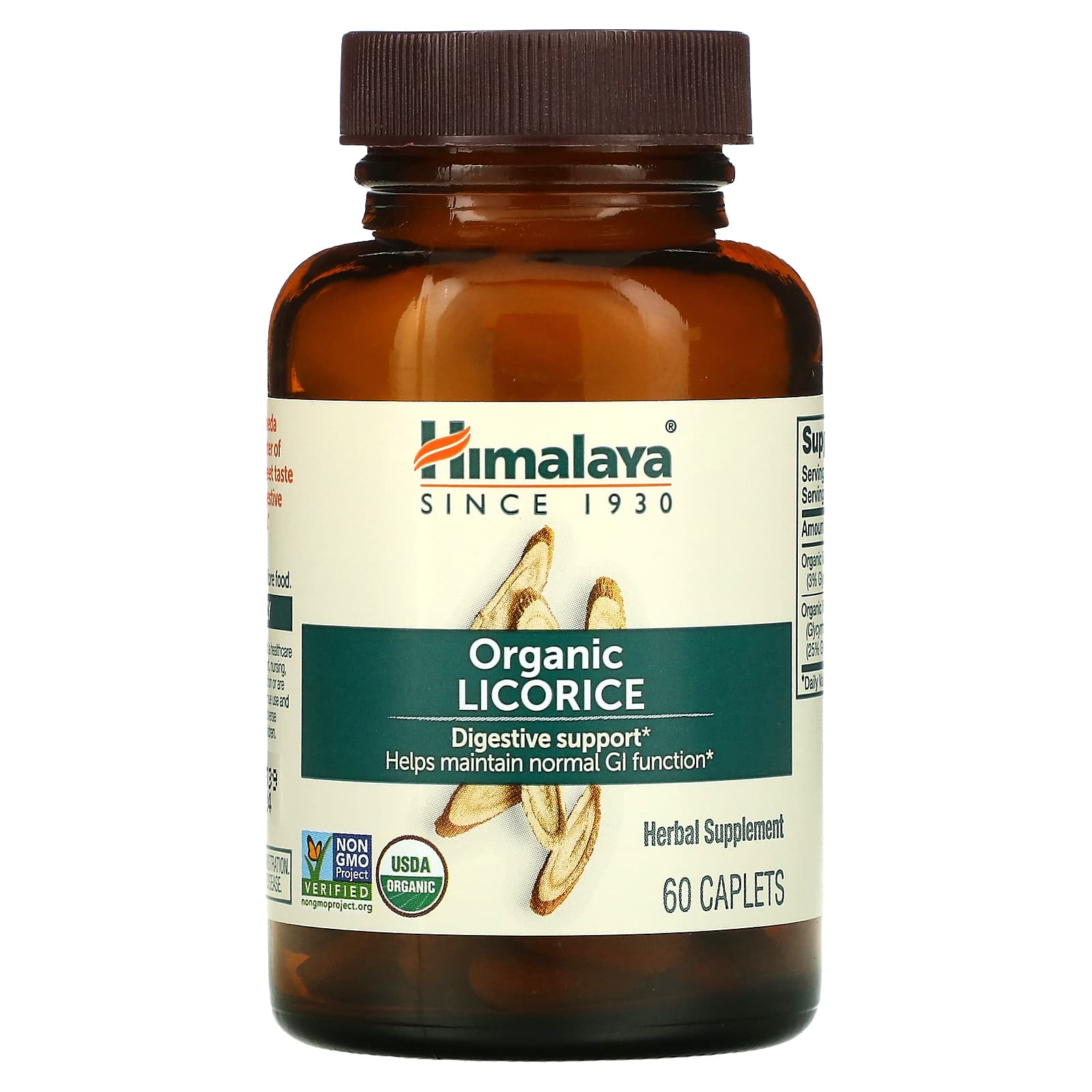 Himalaya, Organic Licorice, Digestive Support, 60 Caplets - B000OO7GK4