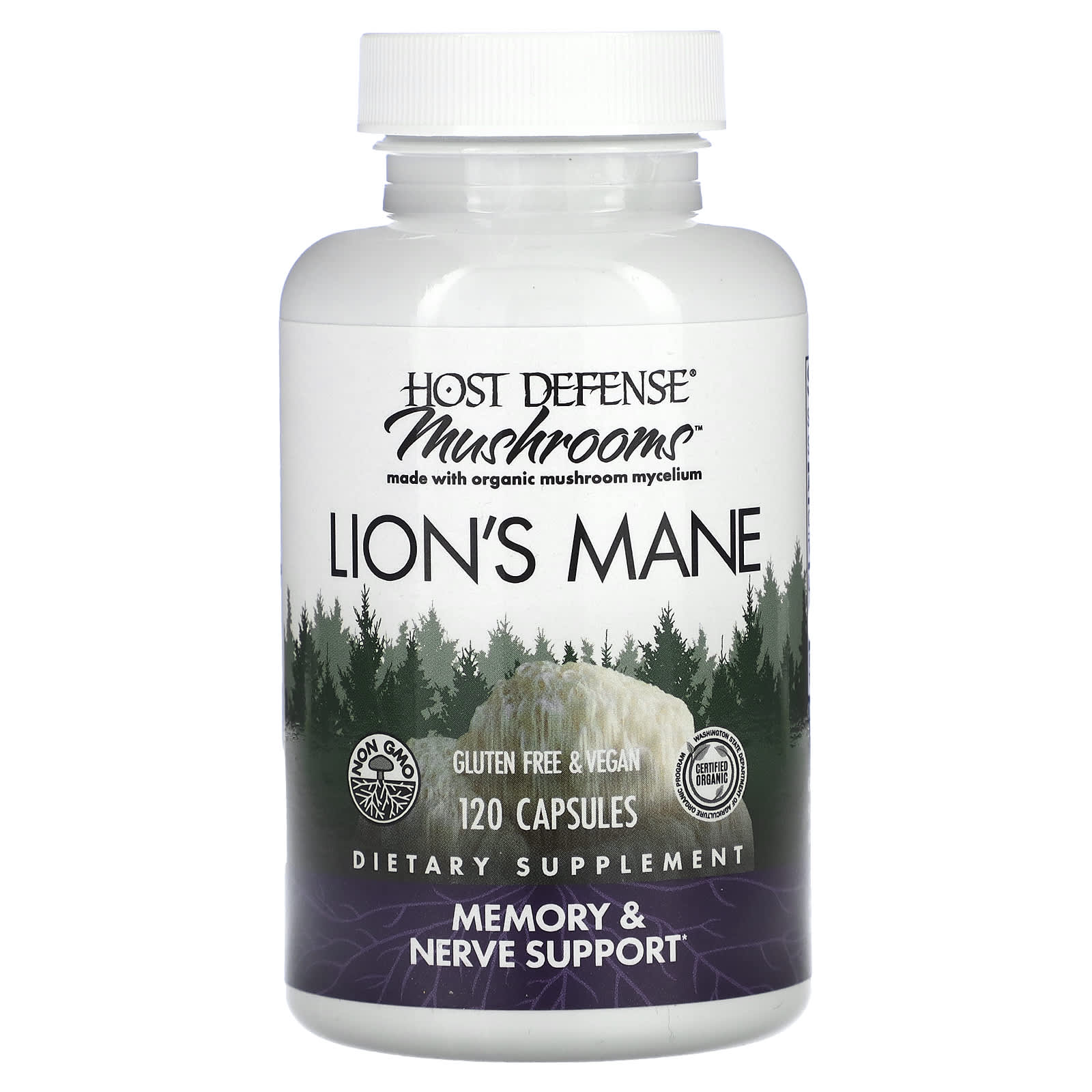Host Defense, Mushrooms, Lion's Mane, 120 Capsules - B00OVF9DVM