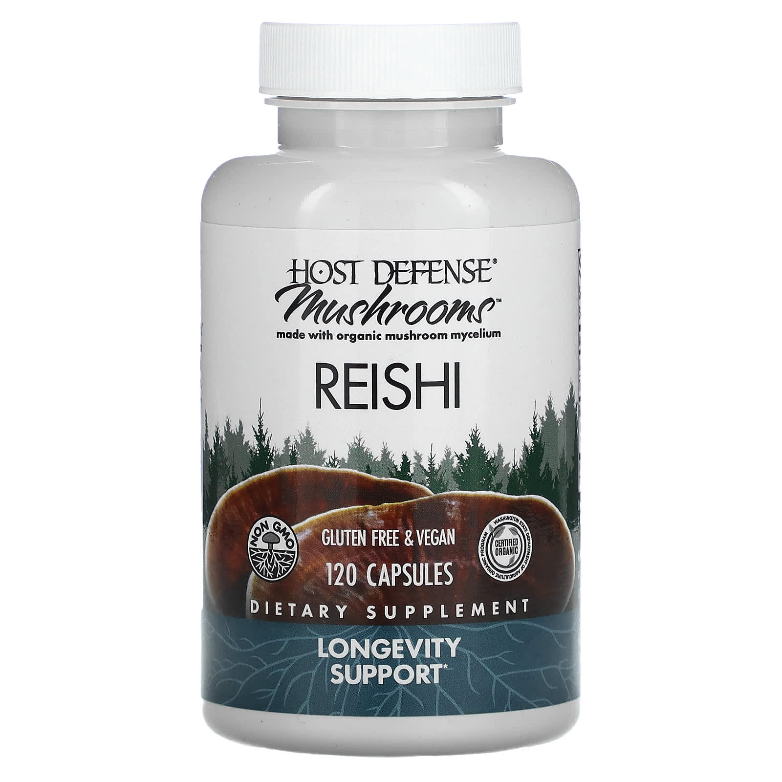 Host Defense, Mushrooms, Reishi, 120 Capsules - B002WIVHKU