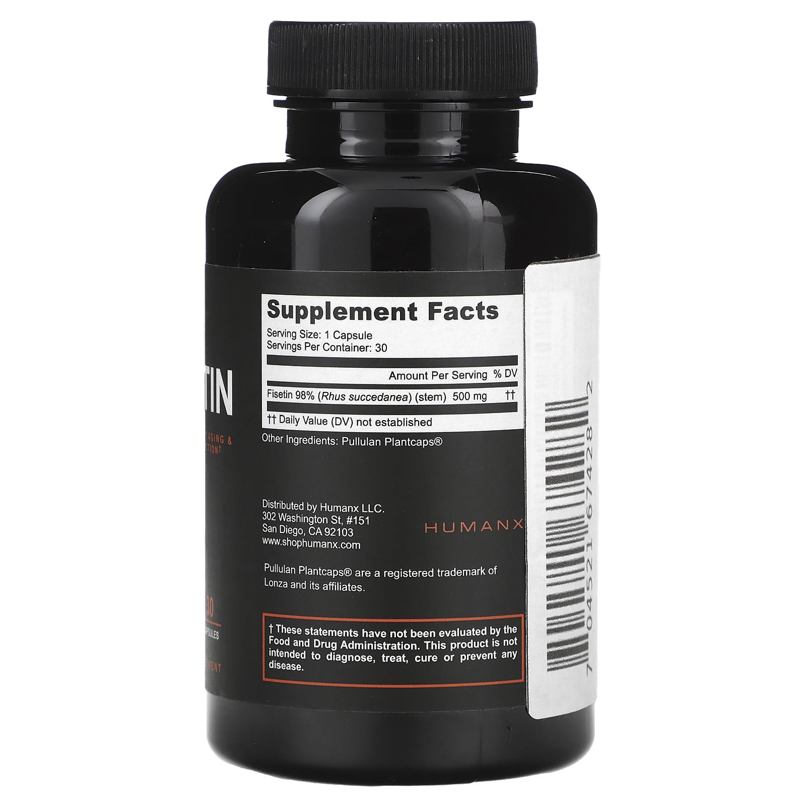 Humanx, Fisetin, 500 mg, 30 Capsules - B08B5LRMX1