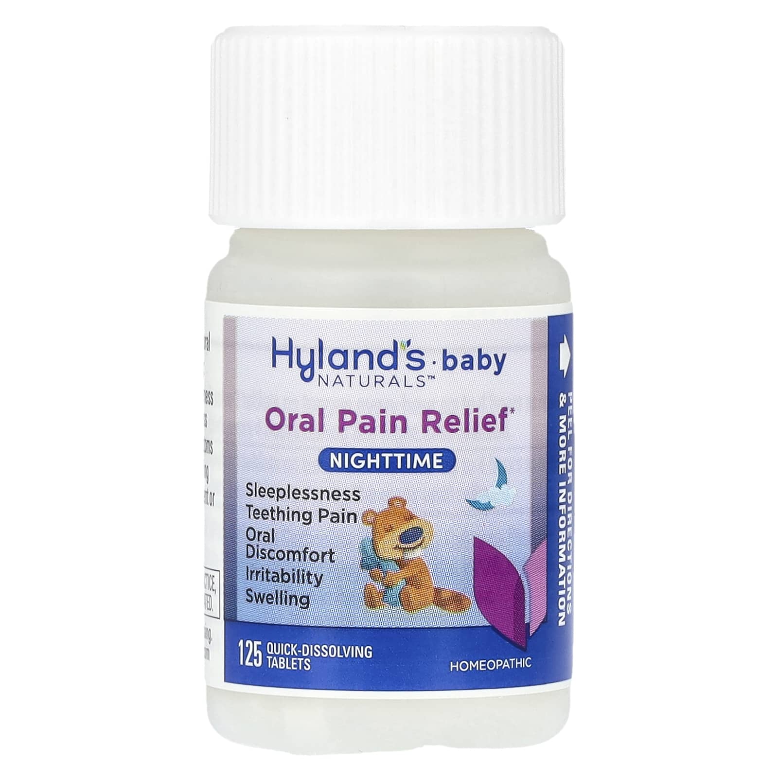 Hyland's Naturals, Baby, Oral Pain Relief, Nighttime, 0+ Months, 125 Quick-Dissolving Tablets - B0767Y6X6N