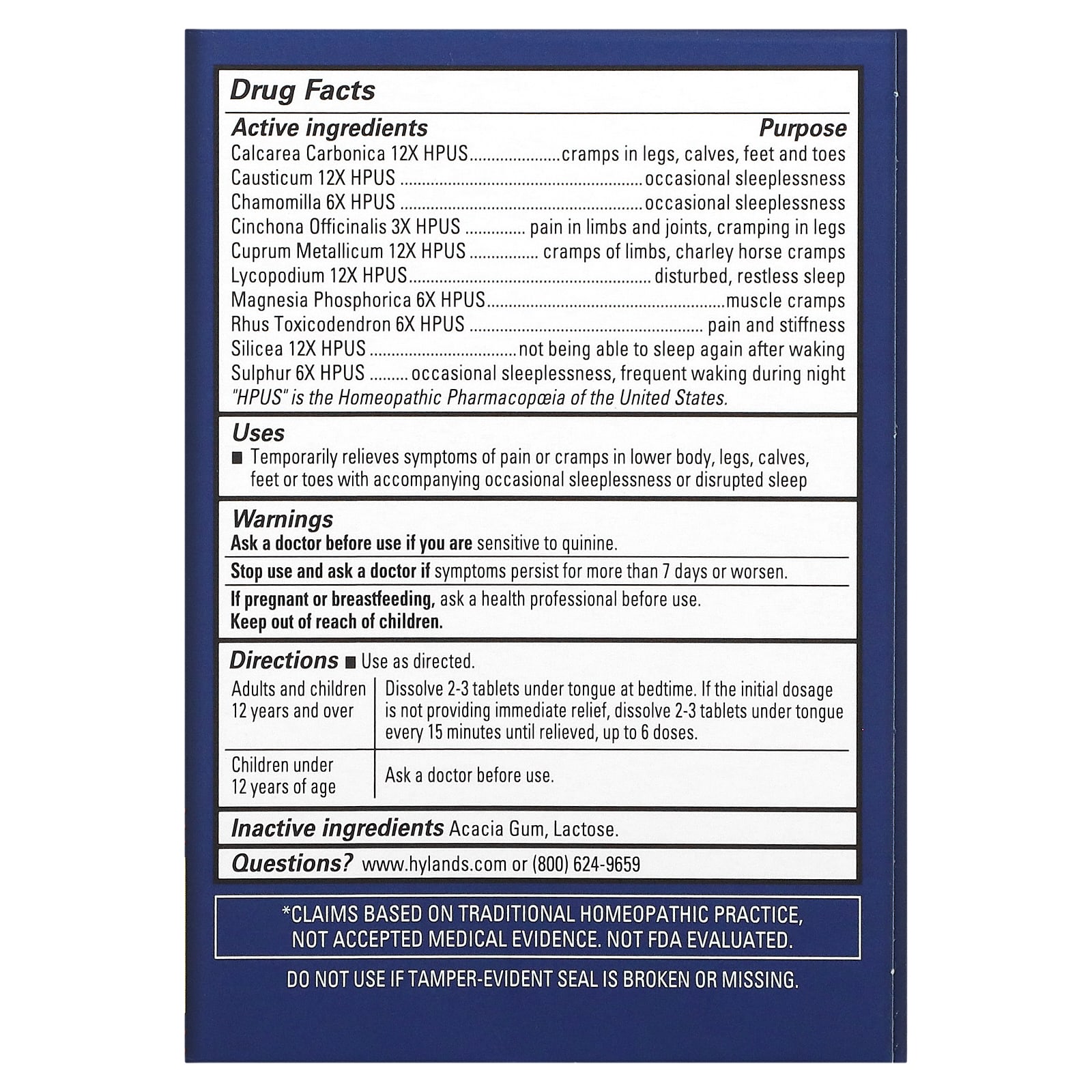 Hyland's Naturals, Leg Cramps PM, 50 Quick-Dissolving Tablets - B002YXUPGK