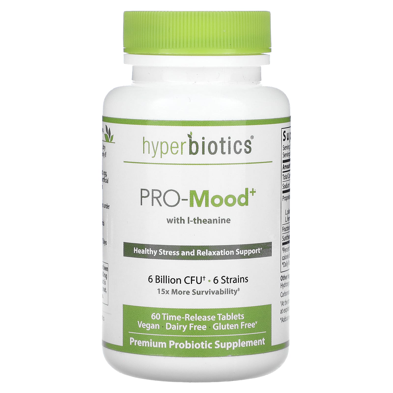 Hyperbiotics, Pro-Mood with L-Theanine, 6 Billion CFU, 60 Time-Release Tablets - B084KT6GMK