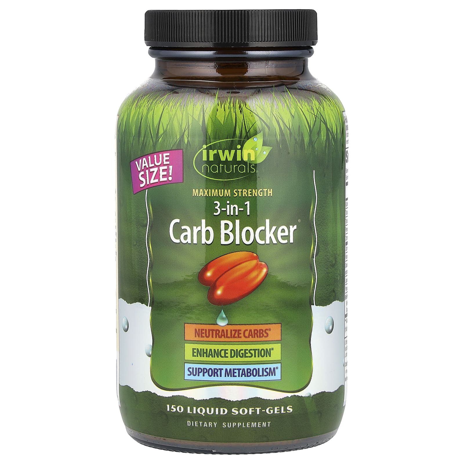 Irwin Naturals, 3-in-1 Carb Blocker®, Maximum Strength, 150 Liquid Soft-Gels - B00B7140QQ