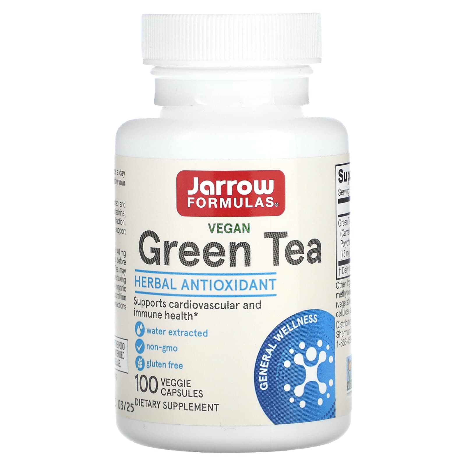 Jarrow Formulas, Green Tea, 100 Veggie Capsules - B000IZXZMC