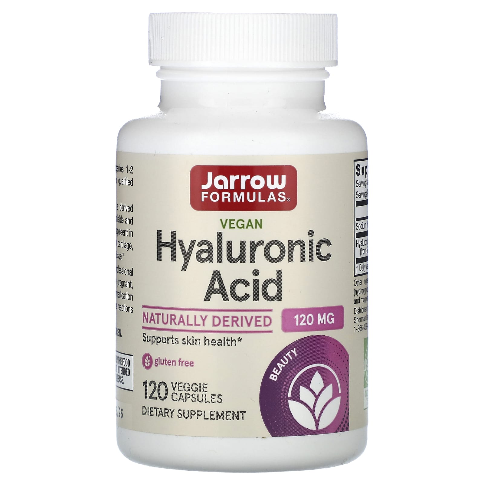 Jarrow Formulas, Hyaluronic Acid, 120 mg, 120 Veggie Capsules - B0013OUKO8