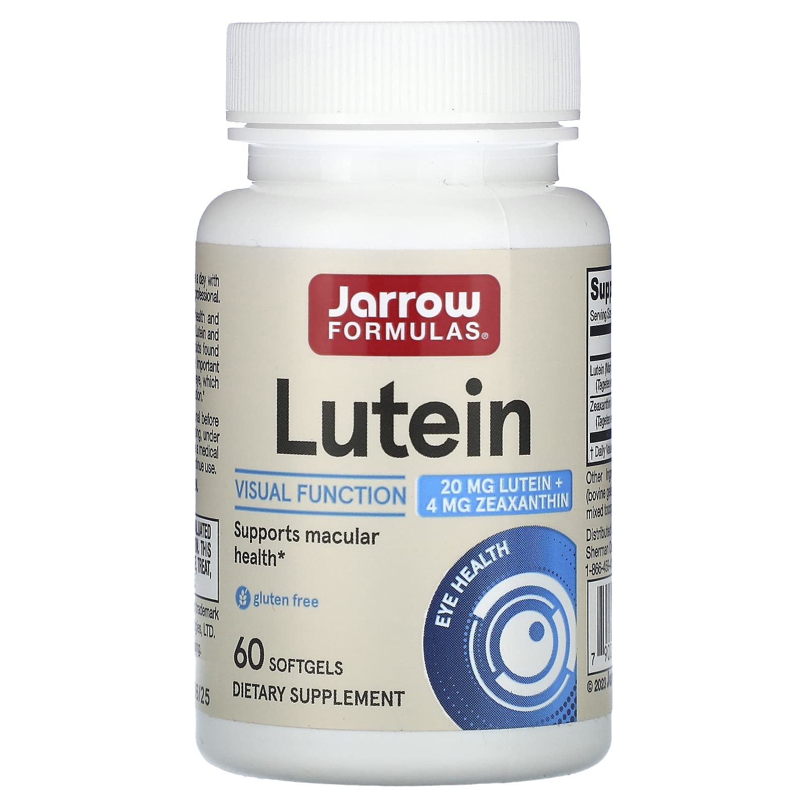 Jarrow Formulas, Lutein, 20 mg, 60 Softgels - B000M0J27K