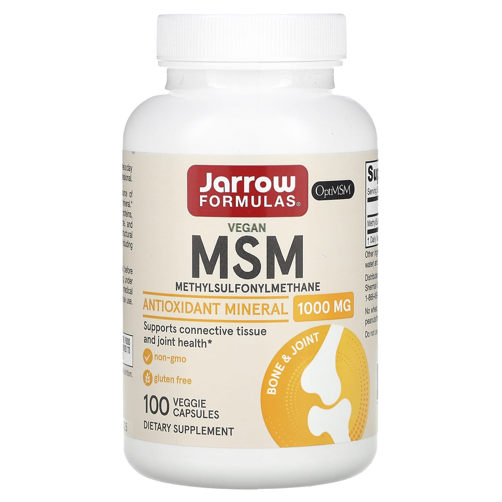 Jarrow Formulas, MSM, 1,000 mg, 100 Veggie Capsules - B0045URXNI
