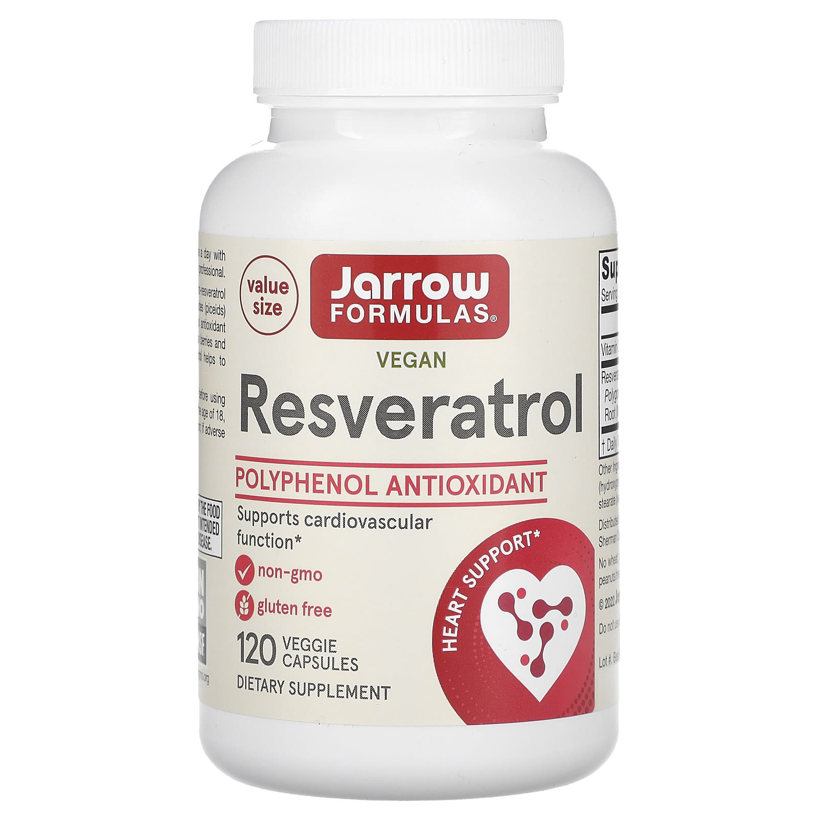 Jarrow Formulas, Resveratrol, 120 Veggie Capsules - B0045X6B0G