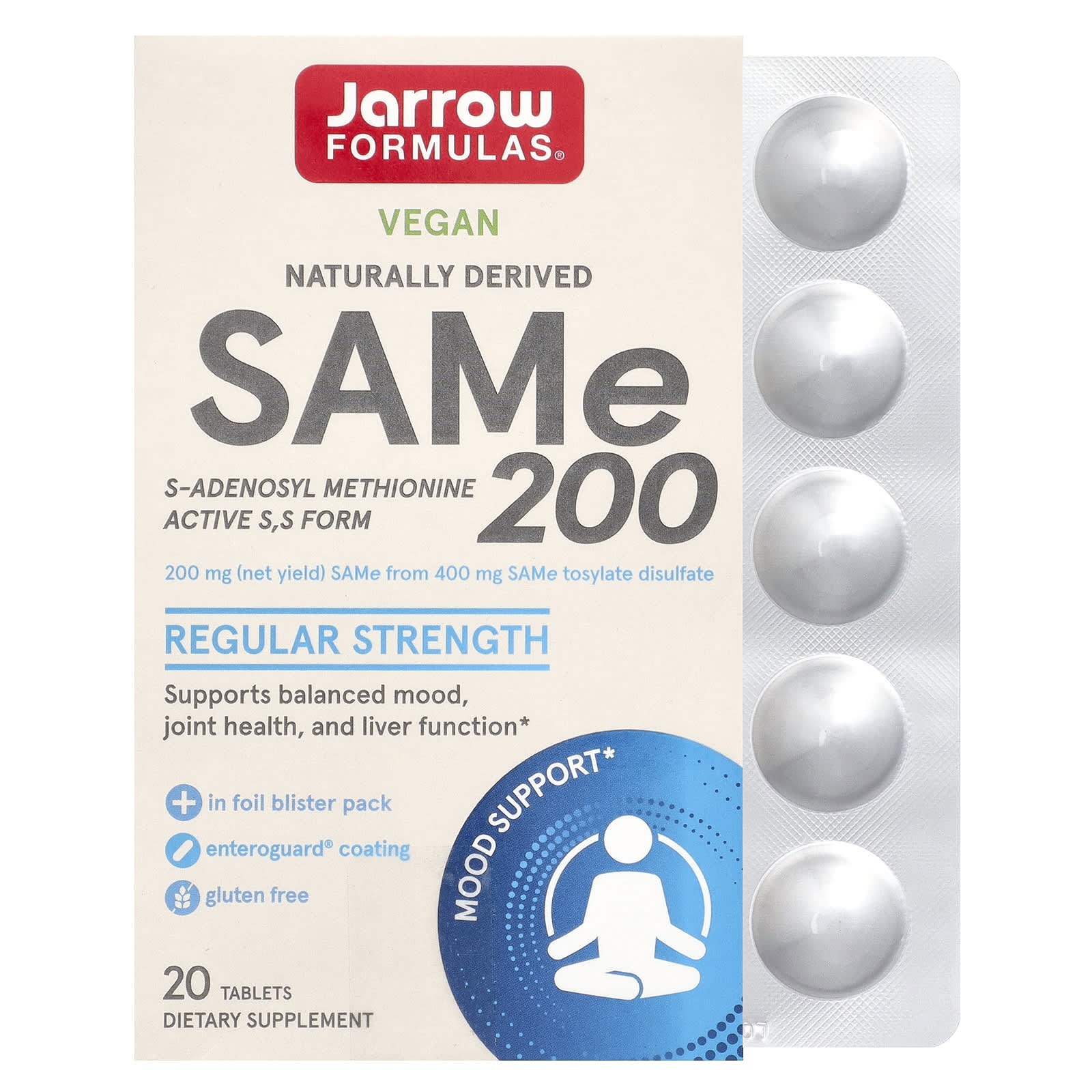 Jarrow Formulas, SAMe 200, 200 mg, 20 Tablets - B0013OULRO