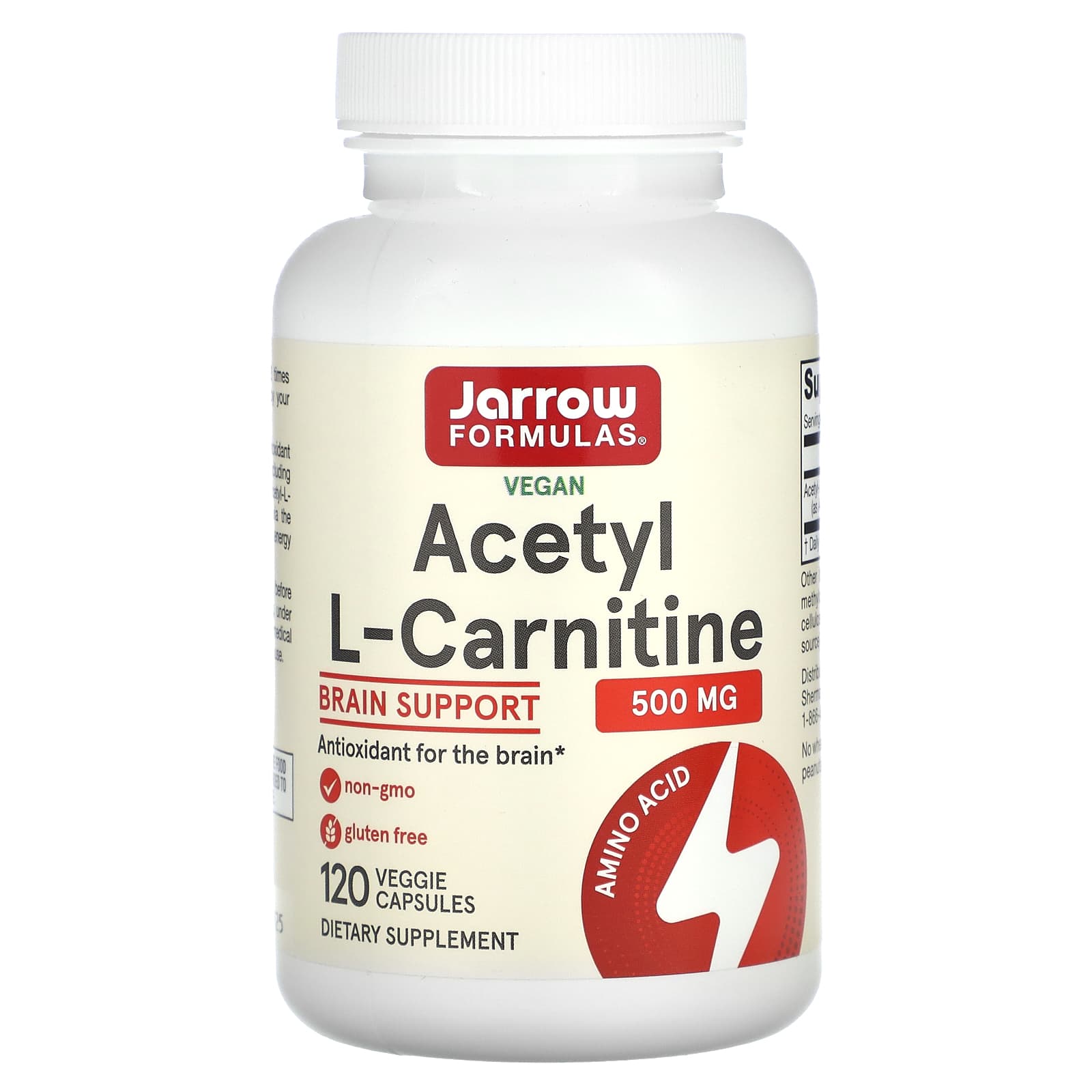 Jarrow Formulas, Vegan Acetyl L-Carnitine, 500 mg, 120 Veggie Capsules - B0027DWNHQ