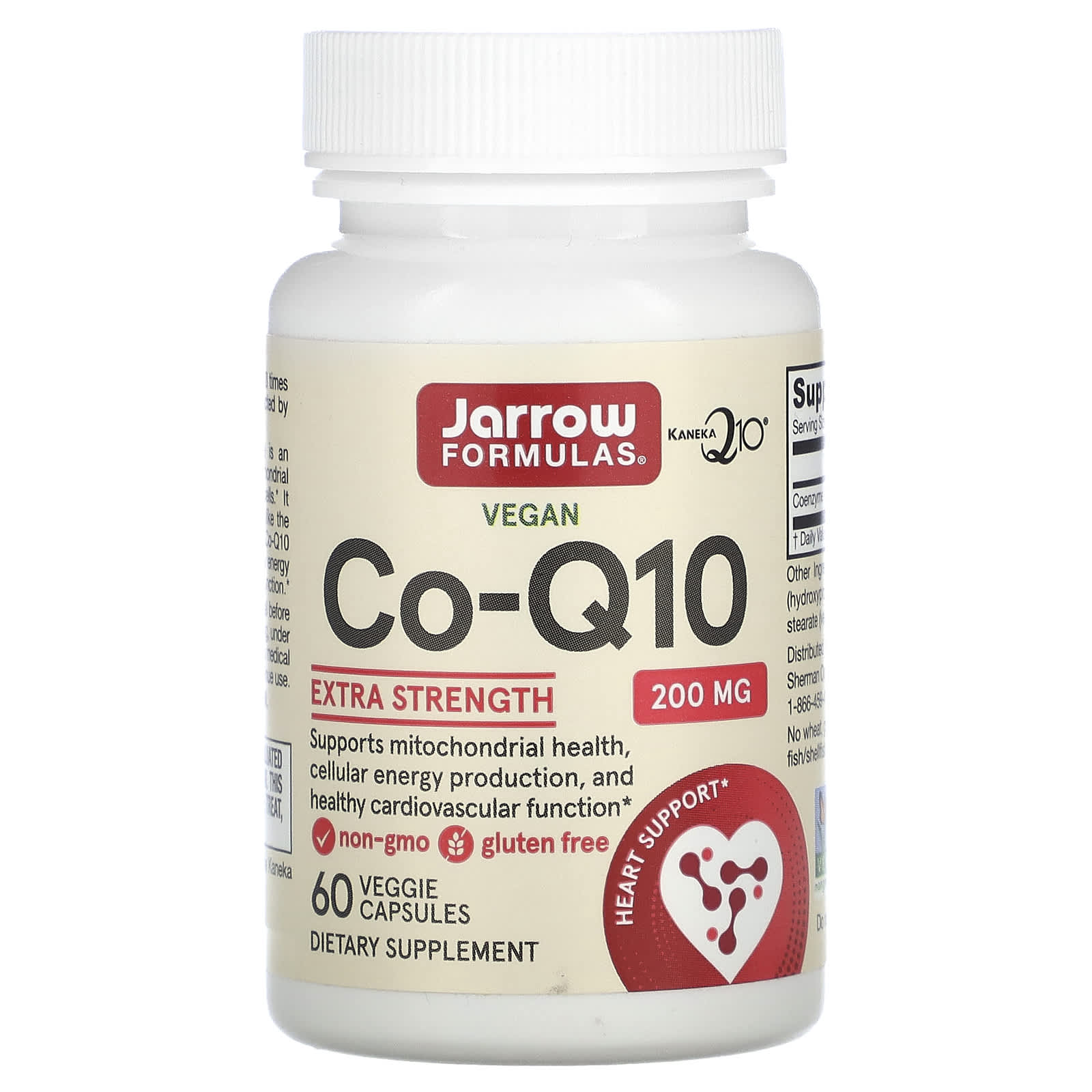 Jarrow Formulas, Vegan Co-Q10, 200 mg, 60 Veggie Capsules - B0013OX8KQ