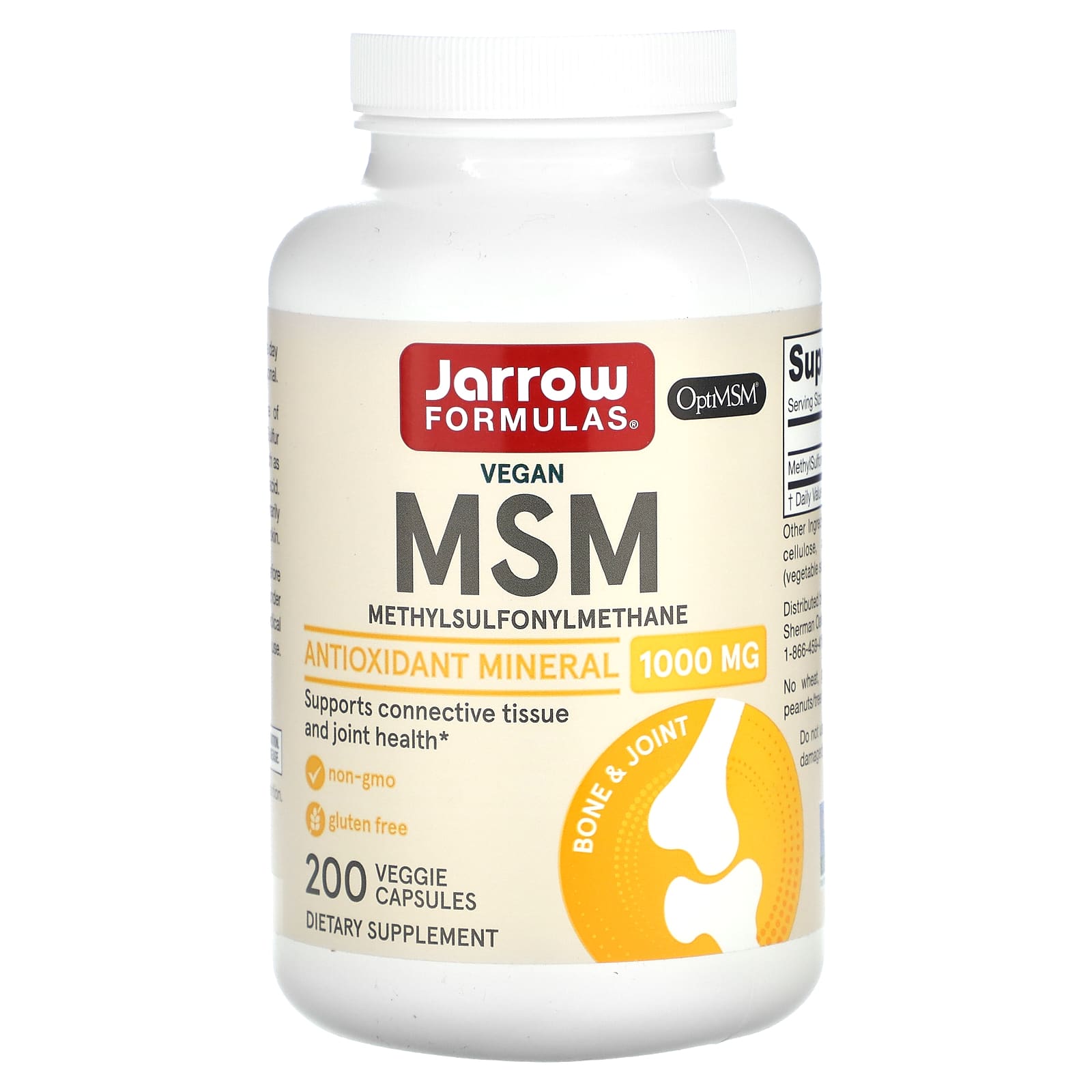 Jarrow Formulas, Vegan MSM, 1,000 mg, 200 Veggie Capsules - B0001TNVEM