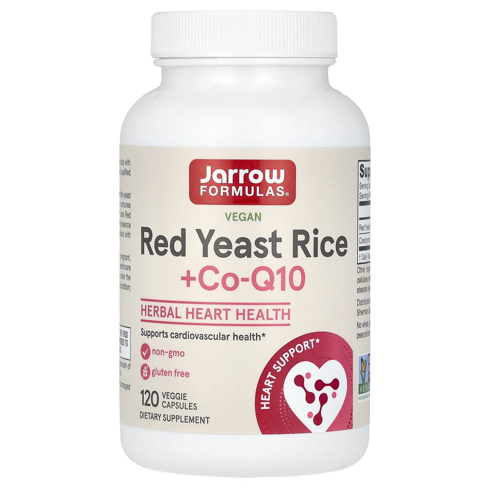 Jarrow Formulas, Vegan Red Yeast Rice + Co-Q10, 120 Veggie Capsules - B003TZ476Q