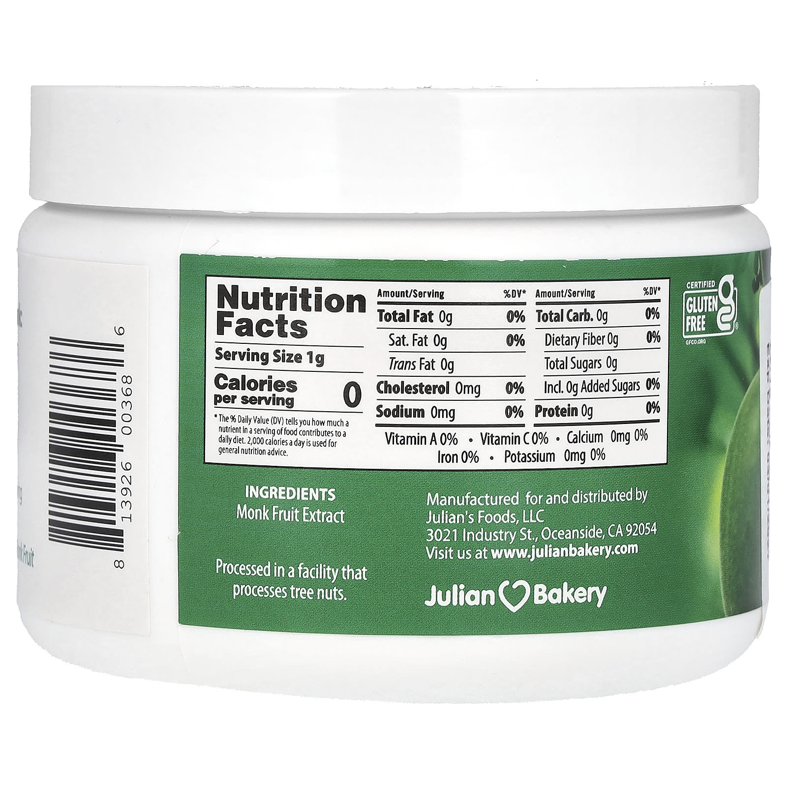 Julian Bakery, Pure Monk Sweetener, 3.5 oz (100 g) - B07PYR7VL2