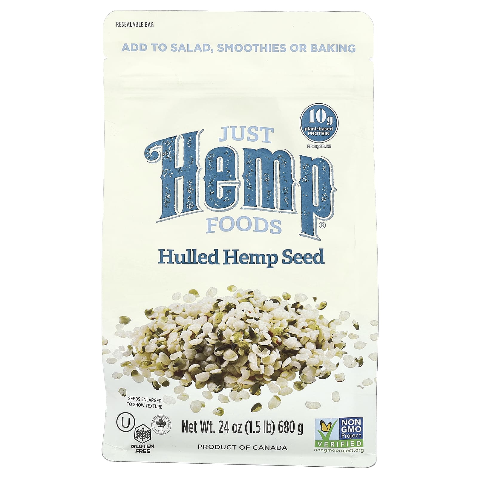 Just Hemp Foods, Hulled Hemp Seeds, 24 oz (680 g) - B00MHDWV6O