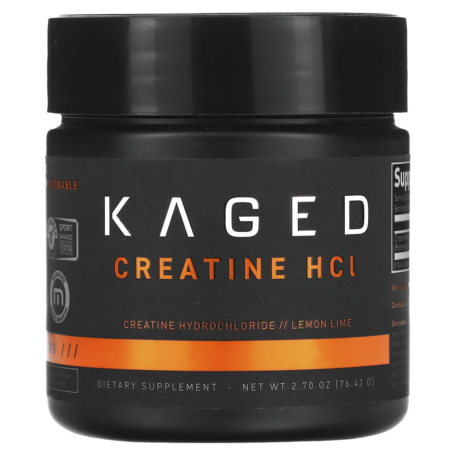 Kaged, Creatine HCl, Lemon Lime, 2.7 oz (76.42 g) - B0C7YCKPGY