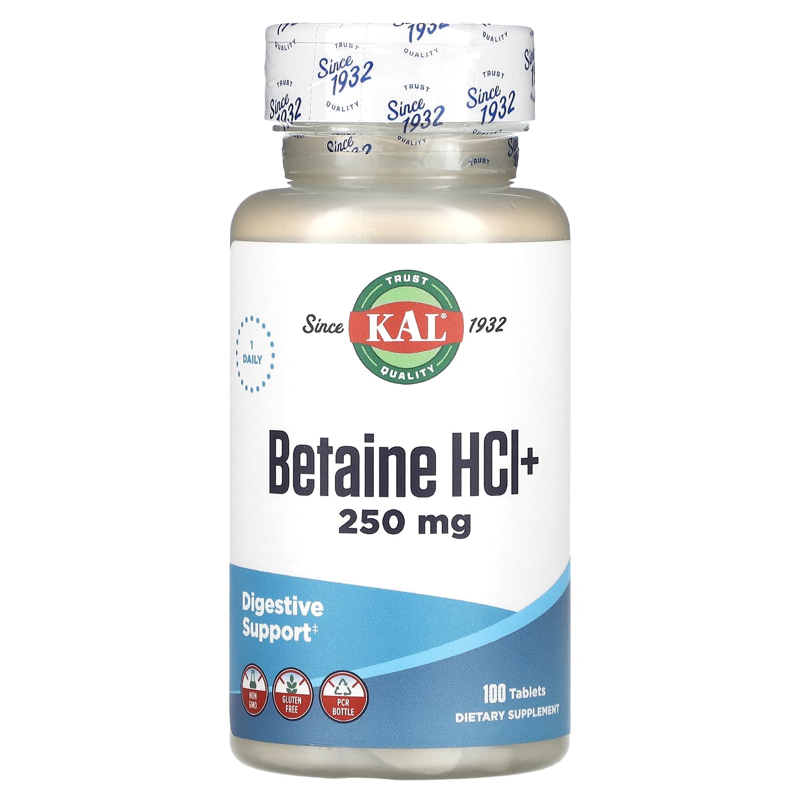 KAL, Betaine HCl+, 250 mg, 100 Tablets - B002G8X11O