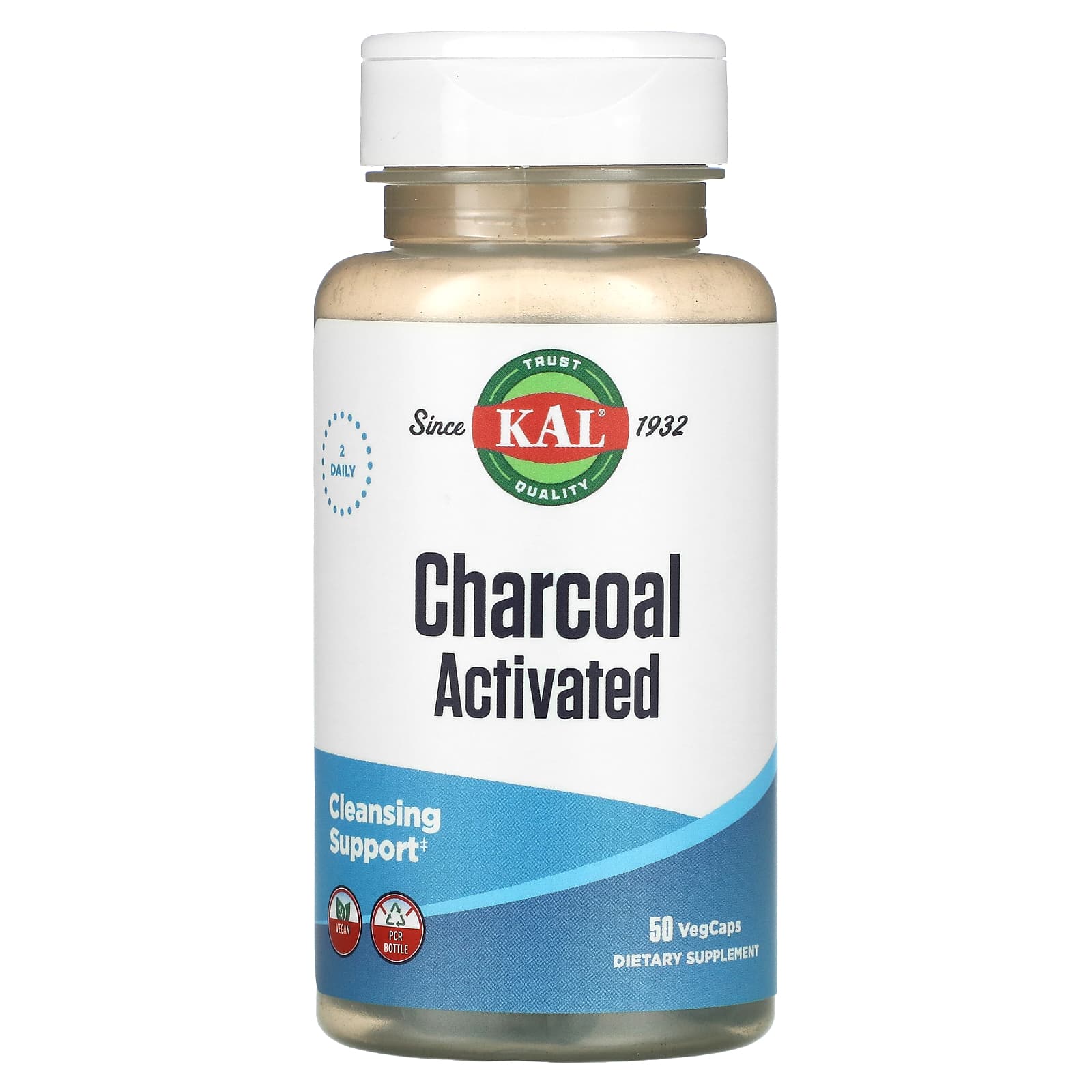 KAL, Charcoal Activated, 50 VegCaps - B00020HVPA