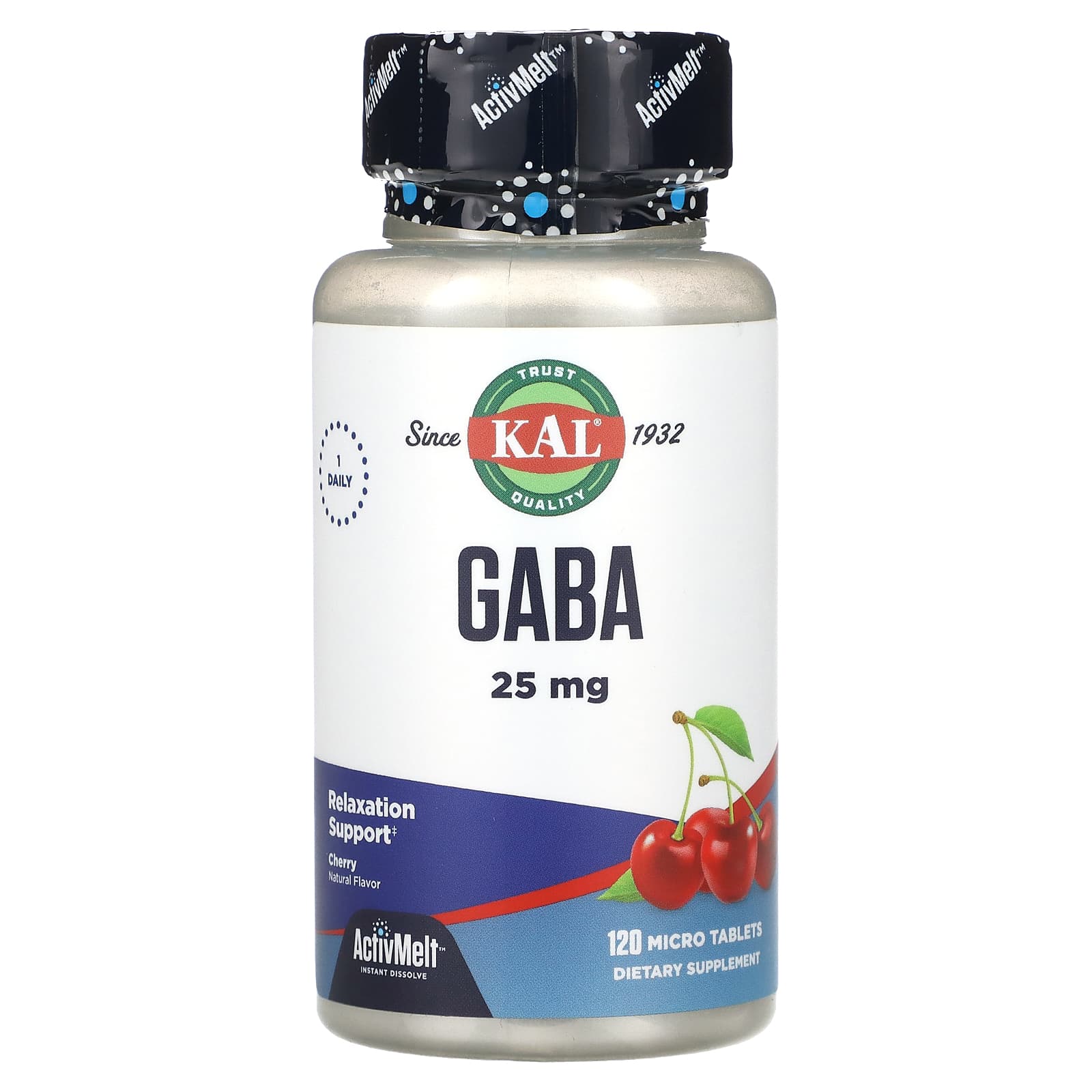 KAL, GABA, Cherry, 25 mg , 120 Micro Tablets - B00J41CXT2