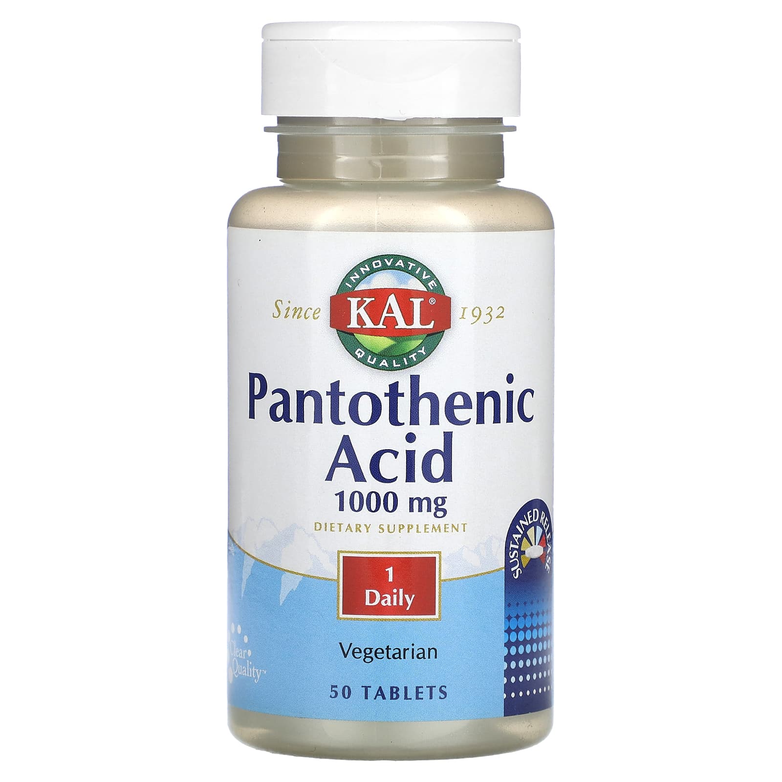 KAL, Pantothenic Acid , 1,000 mg, 50 Tablets - B0001VVT4O