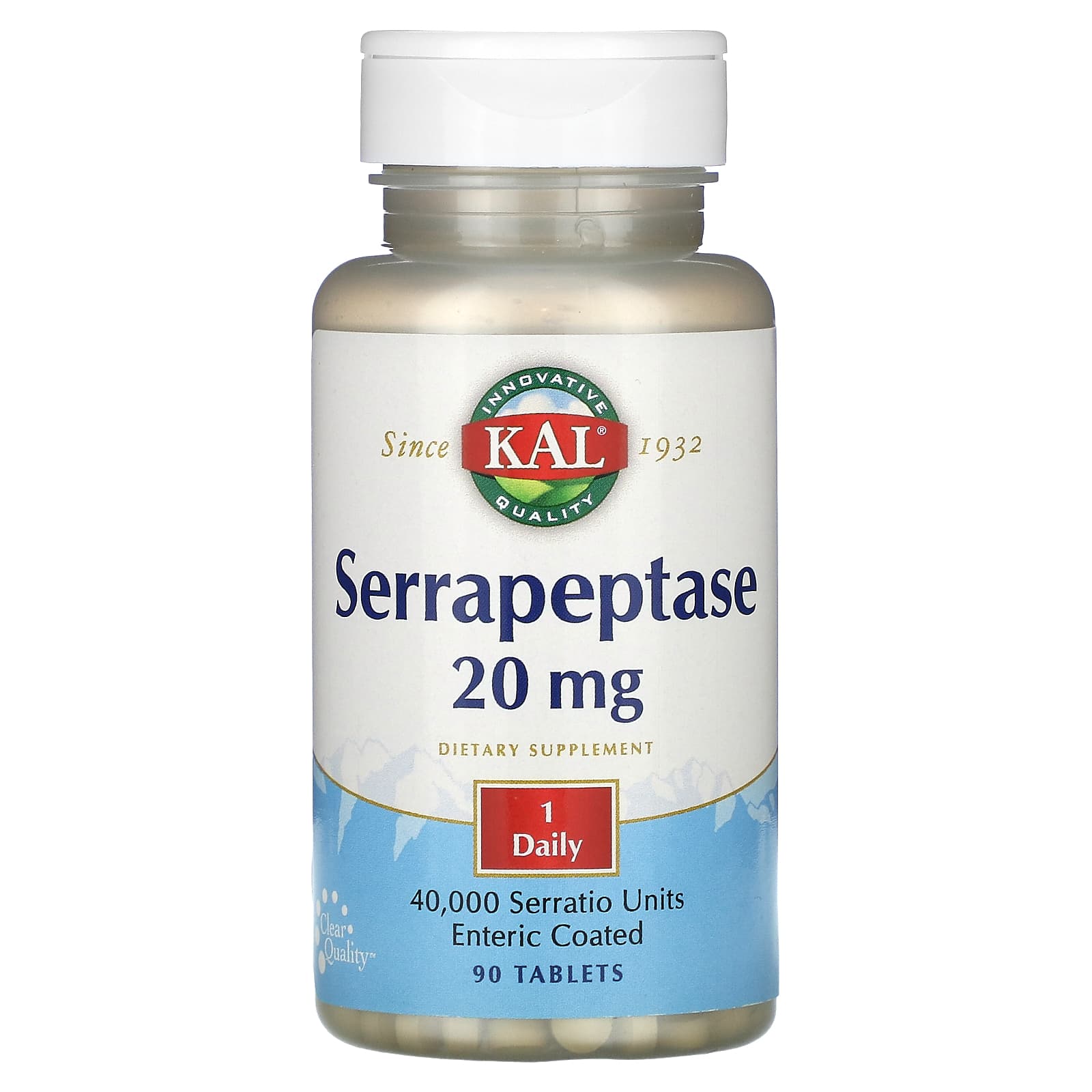 KAL, Serrapeptase, 20 mg, 90 Tablets - B005M7XNBE