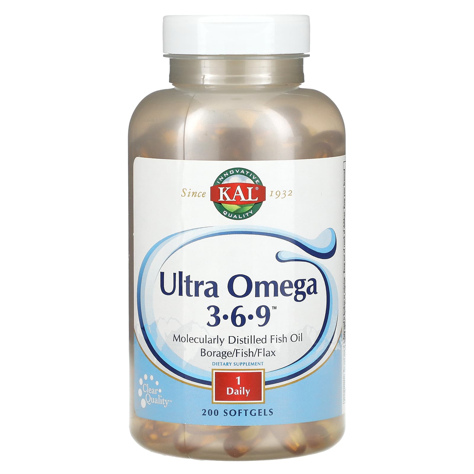 KAL, Ultra Omega 3-6-9, 200 Softgels - B000NZBIY4