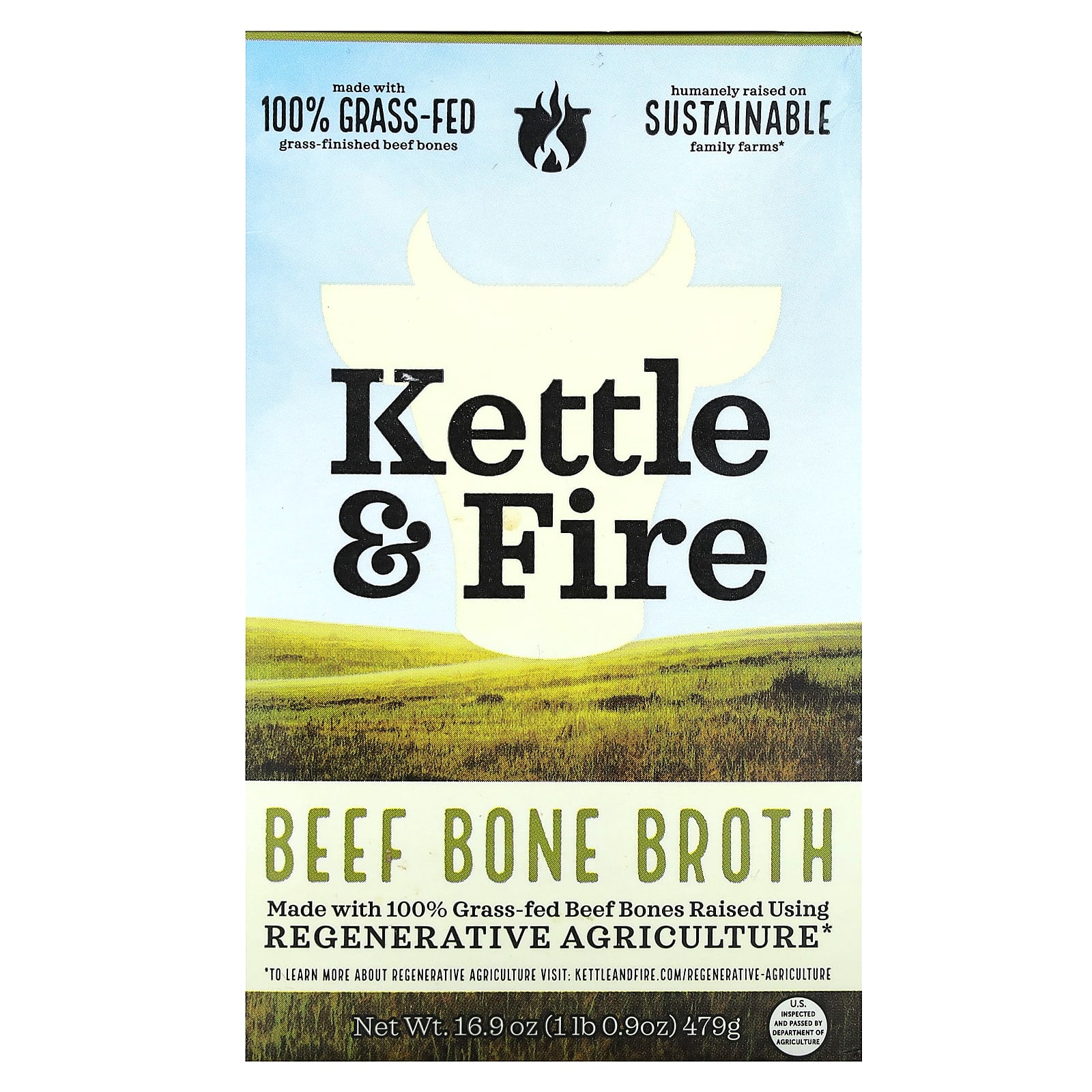 Kettle & Fire, Beef Bone Broth, 16.9 oz (479 g) - B093M6J7FH