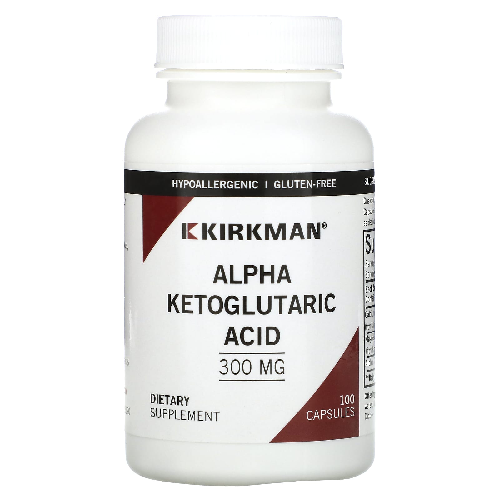 Kirkman Labs, Alpha Ketoglutaric Acid, 300 mg, 100 Capsules - B00P8DX3RQ