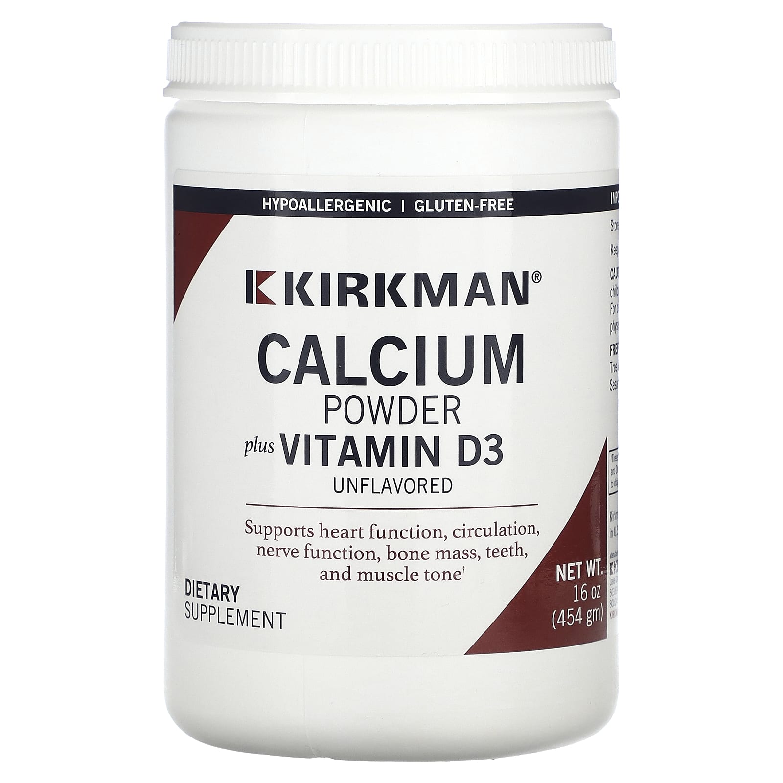 Kirkman Labs, Calcium Powder Plus Vitamin D-3, Unflavored, 16 oz (454 g) - B00P8DWBAG