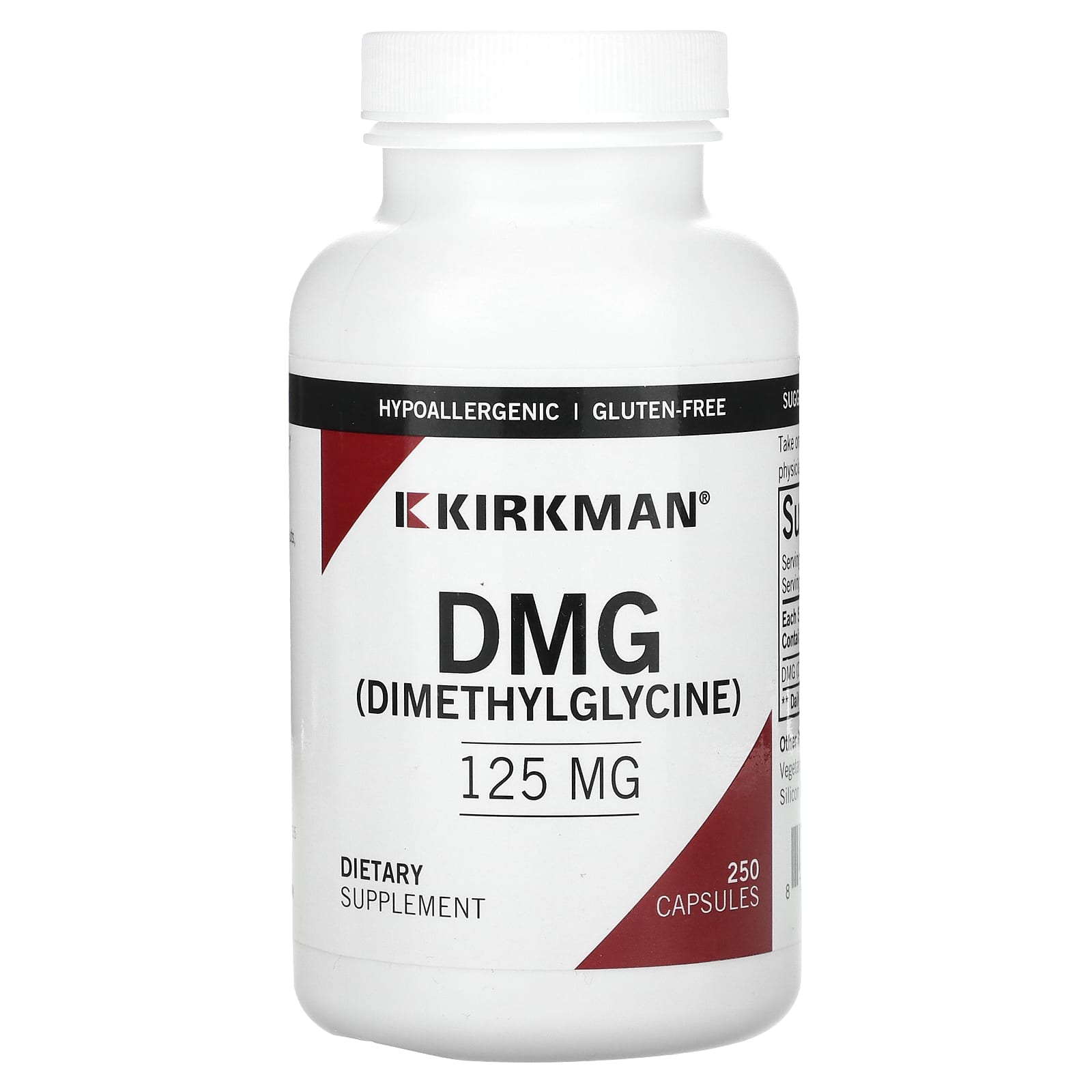 Kirkman Labs, DMG, 125 mg, 250 Capsules - B00P8DVV2A