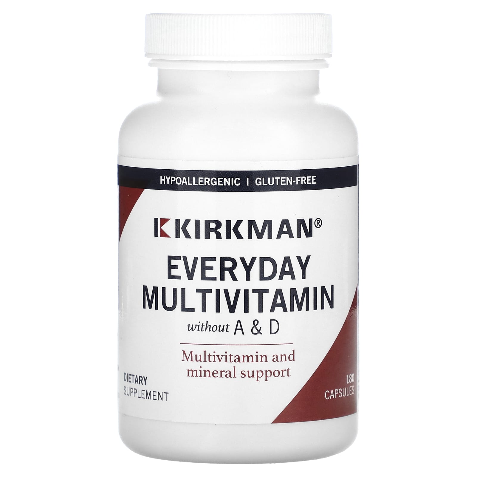 Kirkman Labs, Everyday Multivitamin without A & D, 180 Capsules - B08K1X14PR