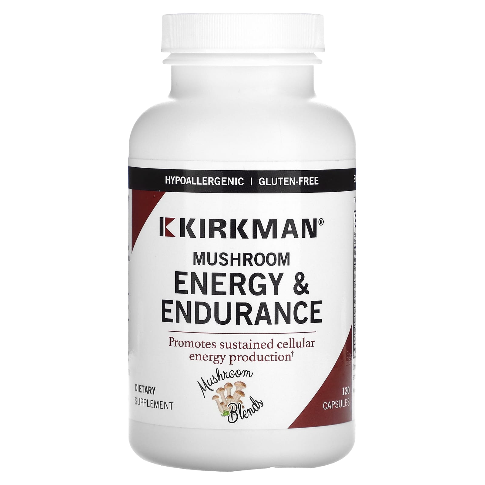 Kirkman Labs, Mushroom, Energy & Endurance, 120 Capsules - B09ZVNLV46