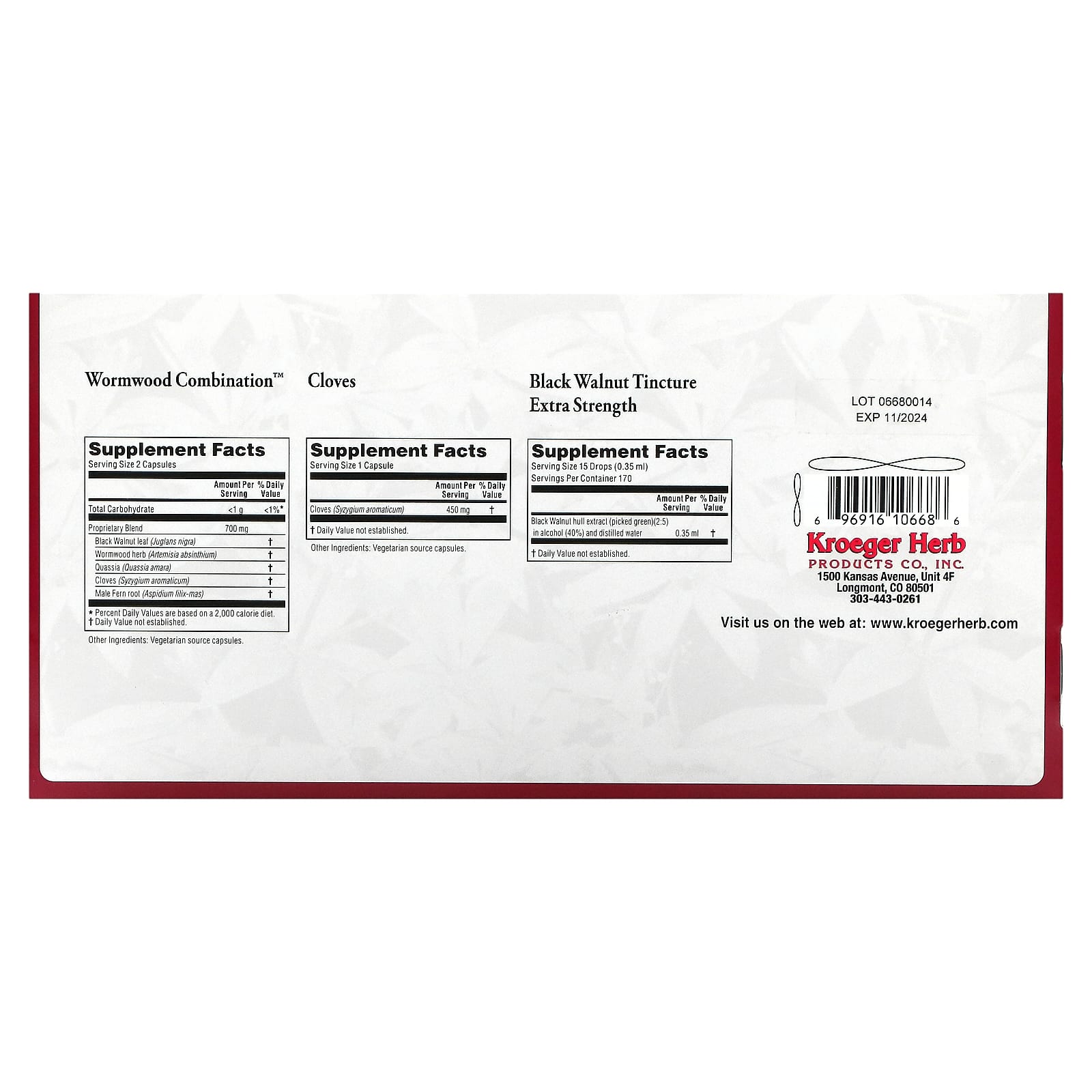 Kroeger Herb Co, Wormwood Kit, 5 Piece Kit - B004FT45LW