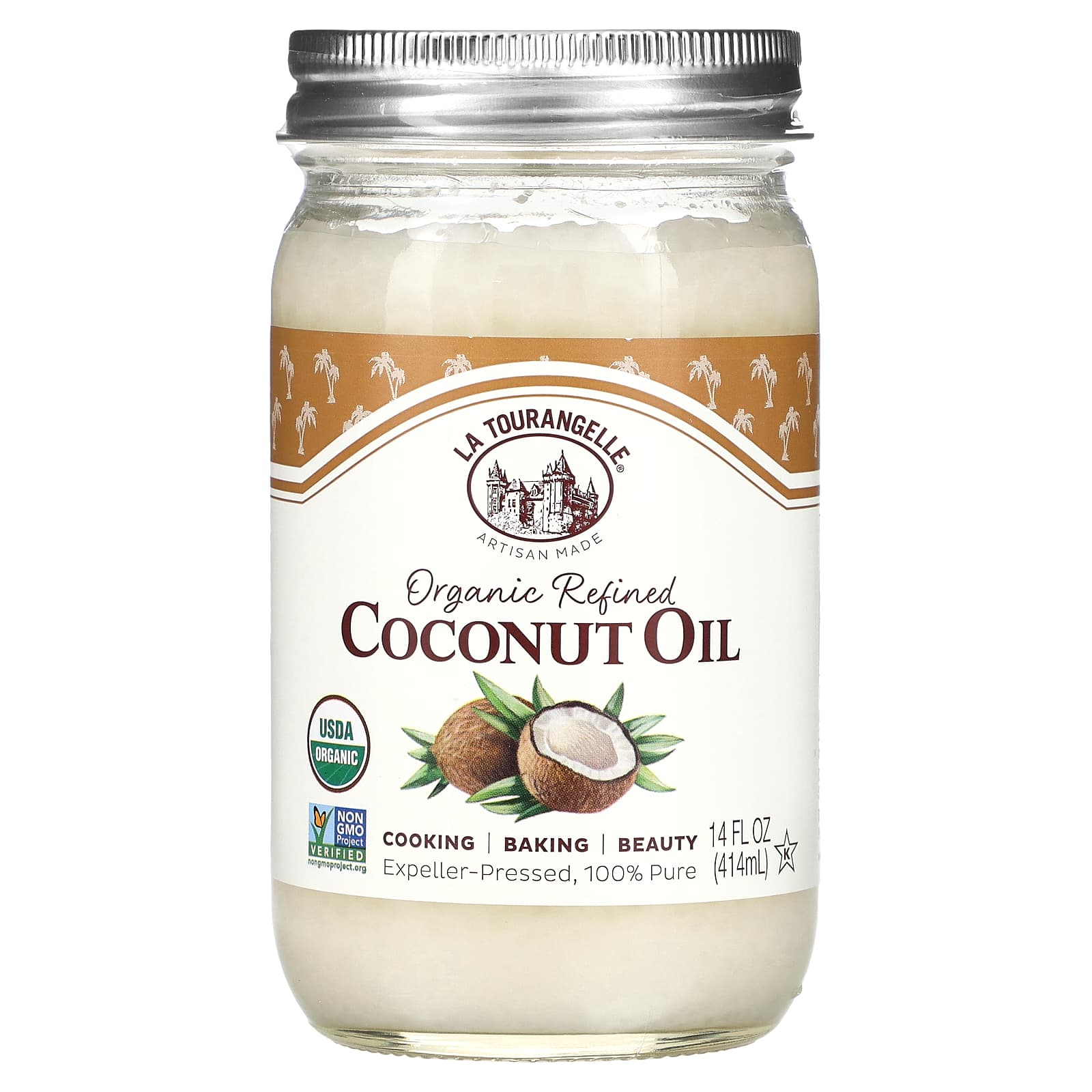 La Tourangelle, Organic Refined Coconut Oil, 14 fl oz (414 ml)