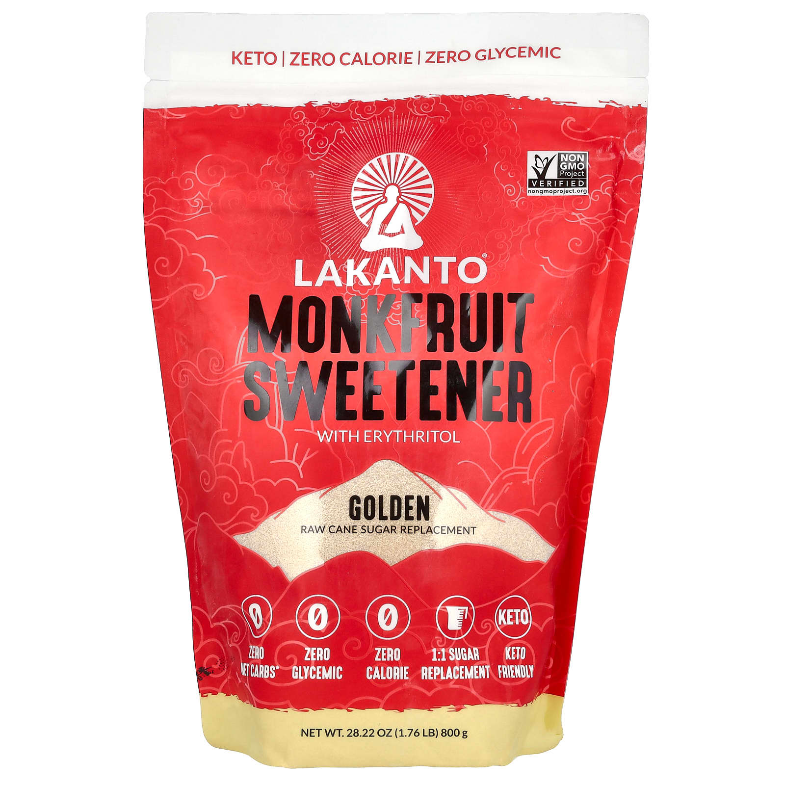 Lakanto, Monkfruit Sweetener, 28.22 oz (800 g) - B00X77ZSIW