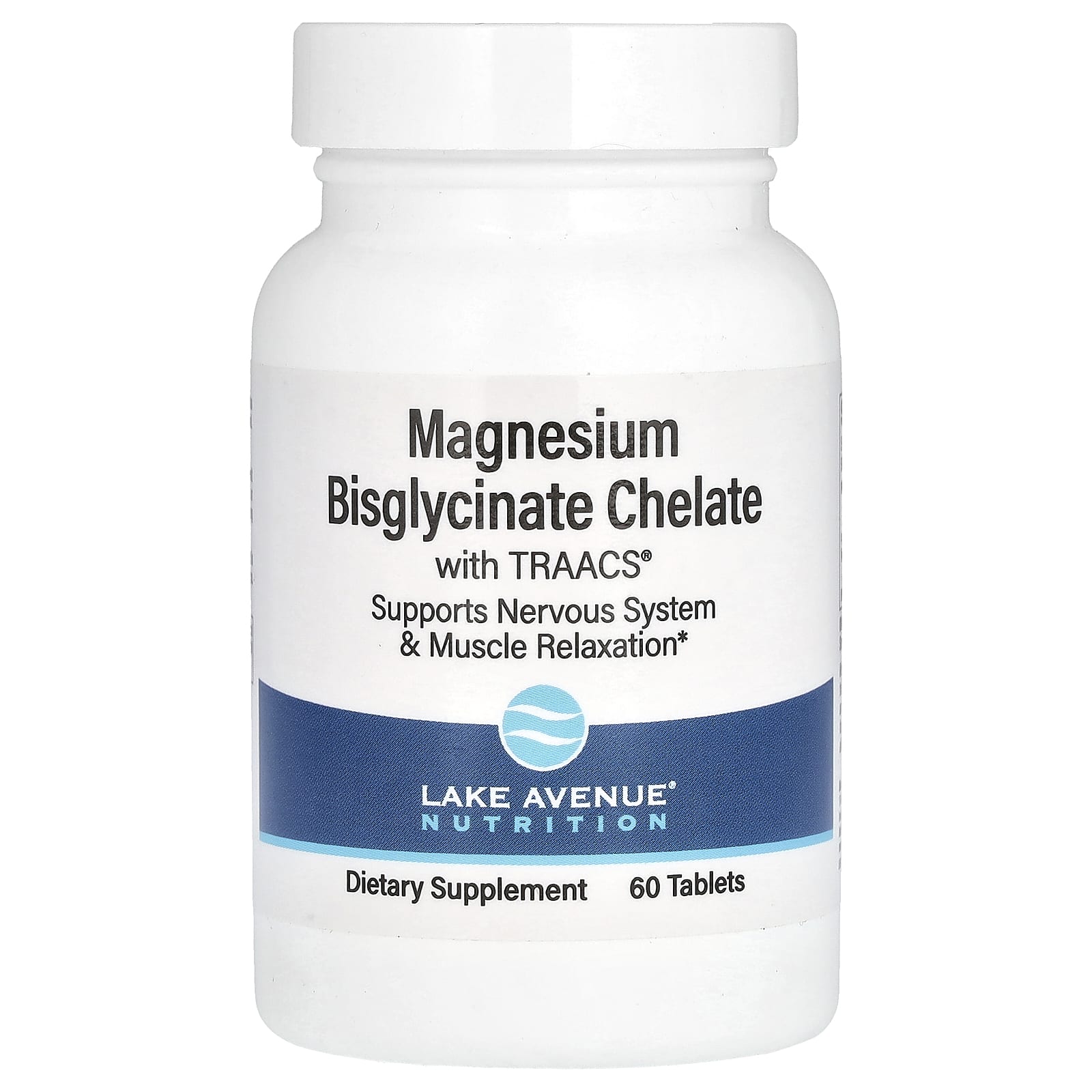 Lake Avenue Nutrition, Magnesium Bisglycinate Chelate with TRAACS®, 200 mg, 60 Tablets (100 mg per Tablet) - B08L6V8ZF4